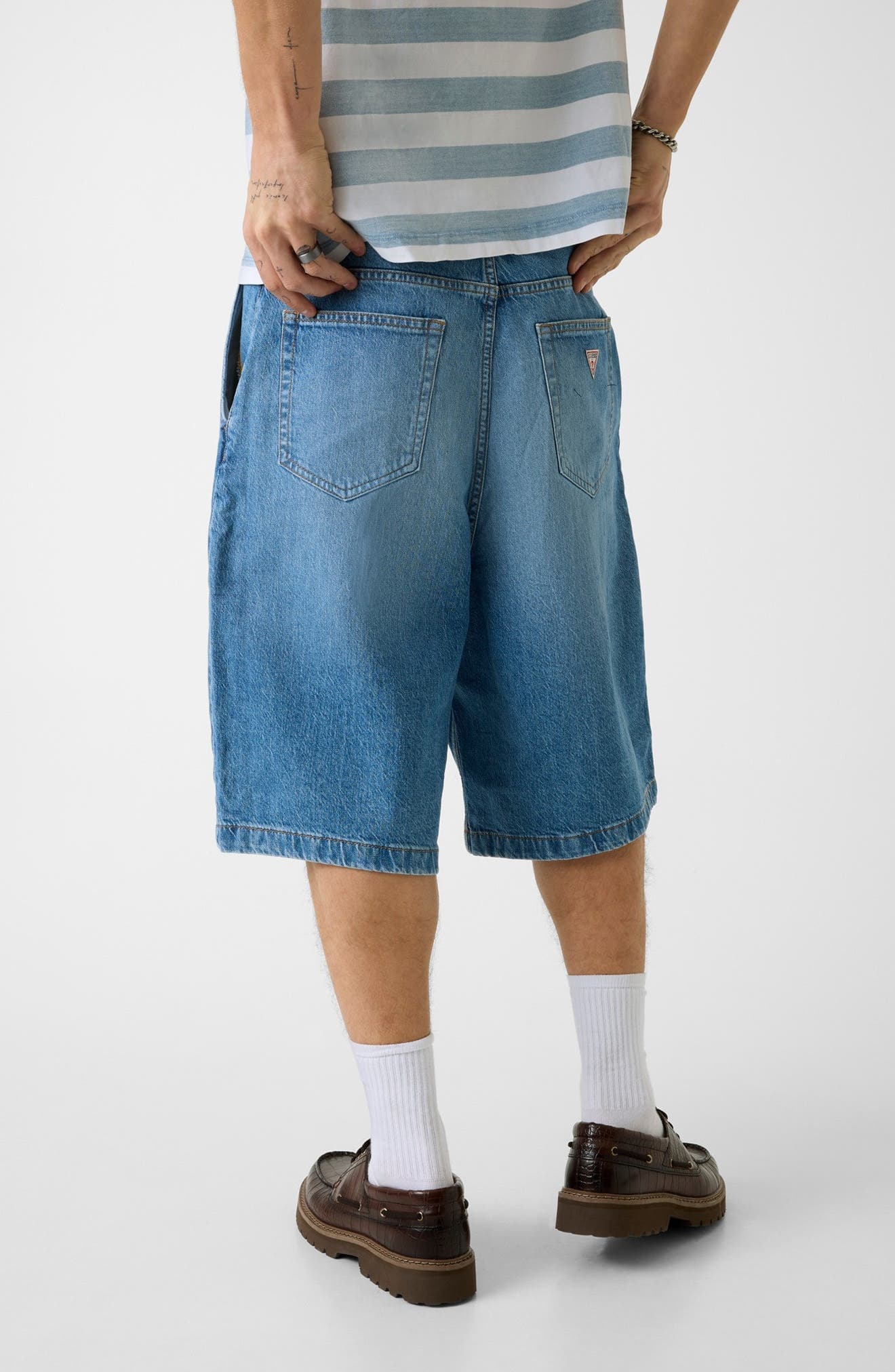 Pleated Baggy Denim Shorts - image 2