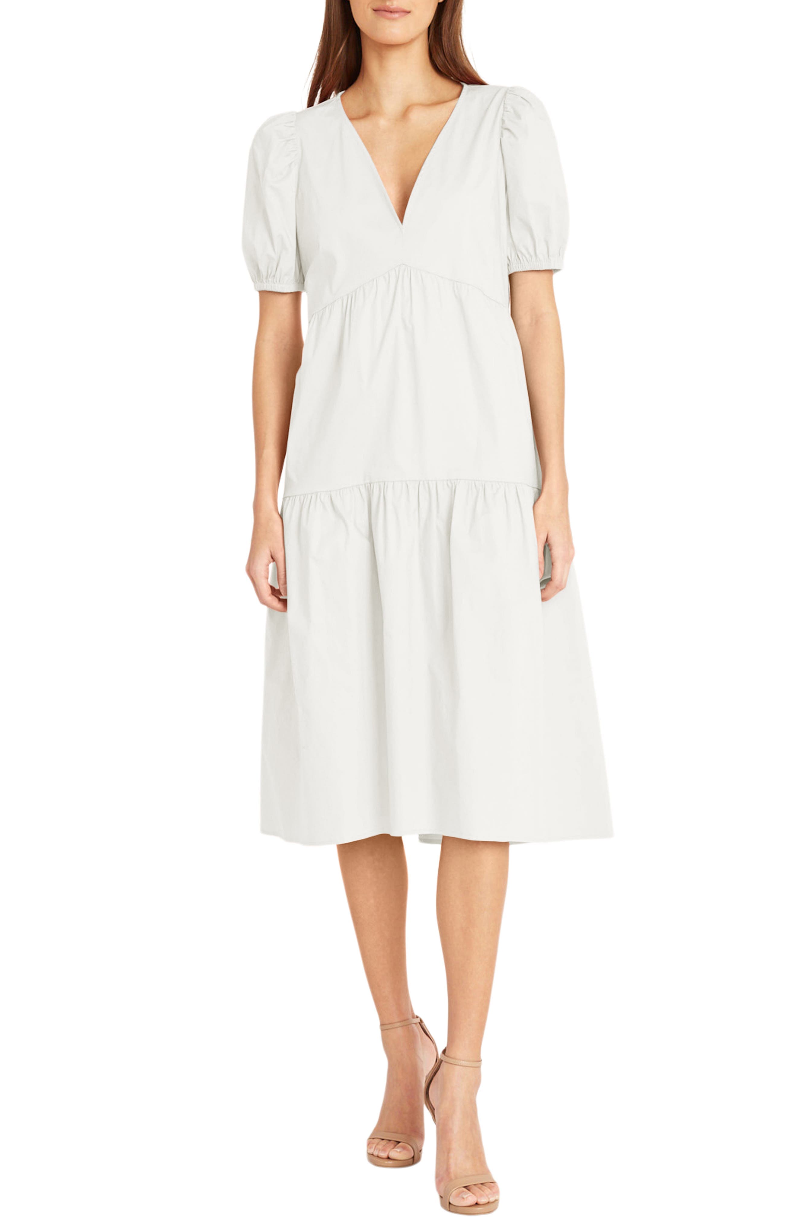 Solid Cotton Midi Dress - image 1