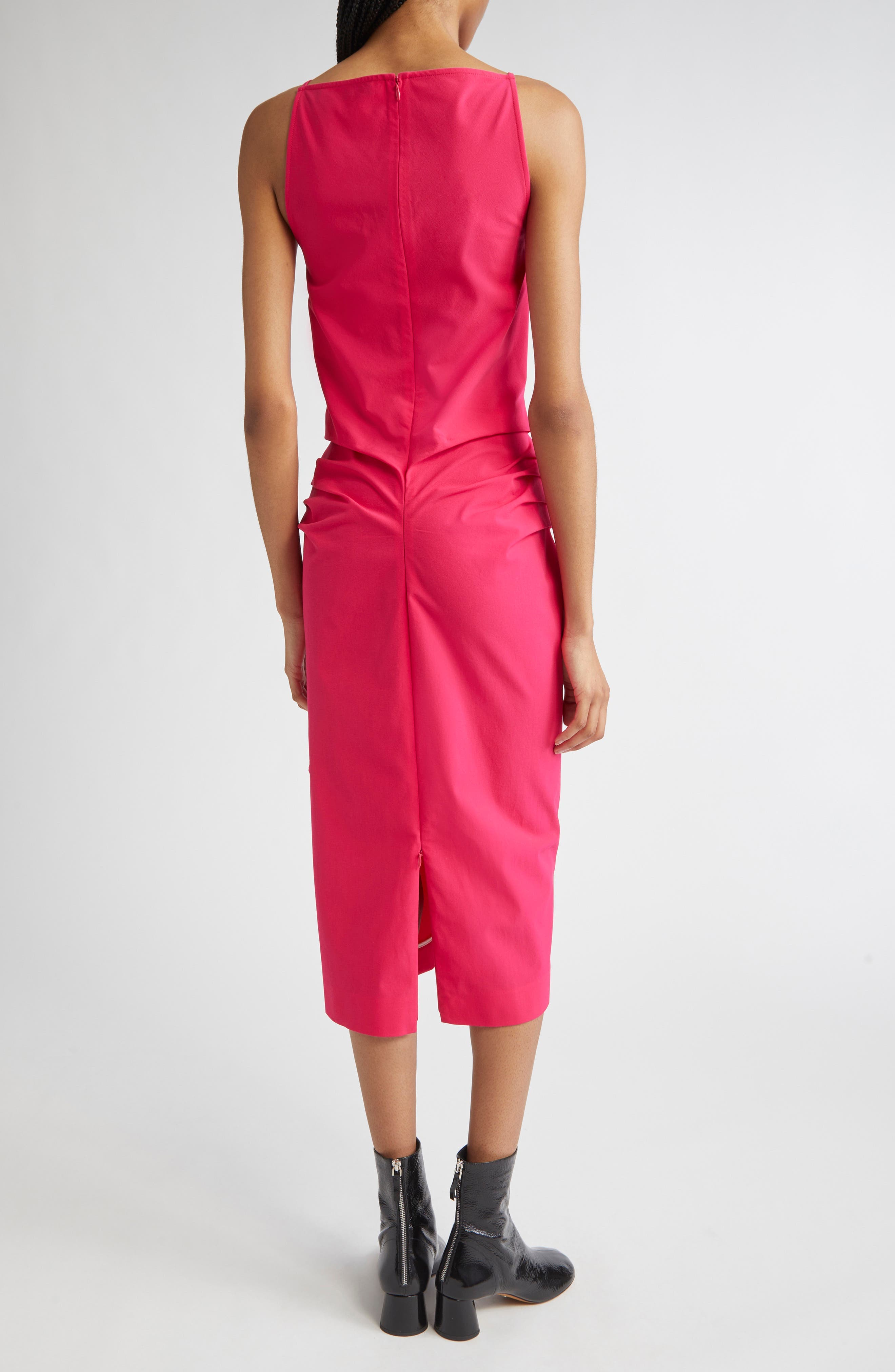 Priya Ruched Bi-Stretch Cotton Blend Midi Dress - image 2