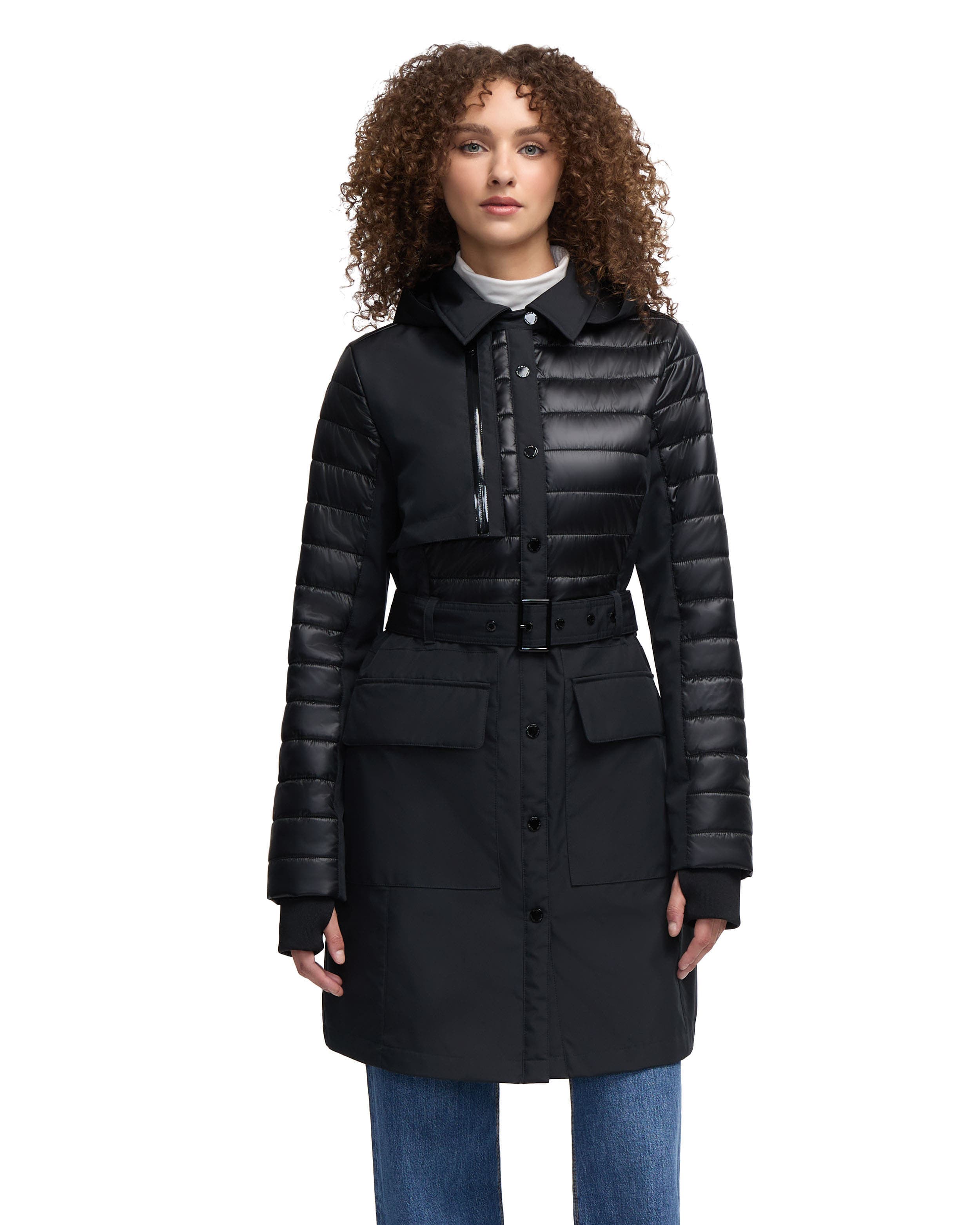 Opal Trench Coat with Quilted Accent - image 1