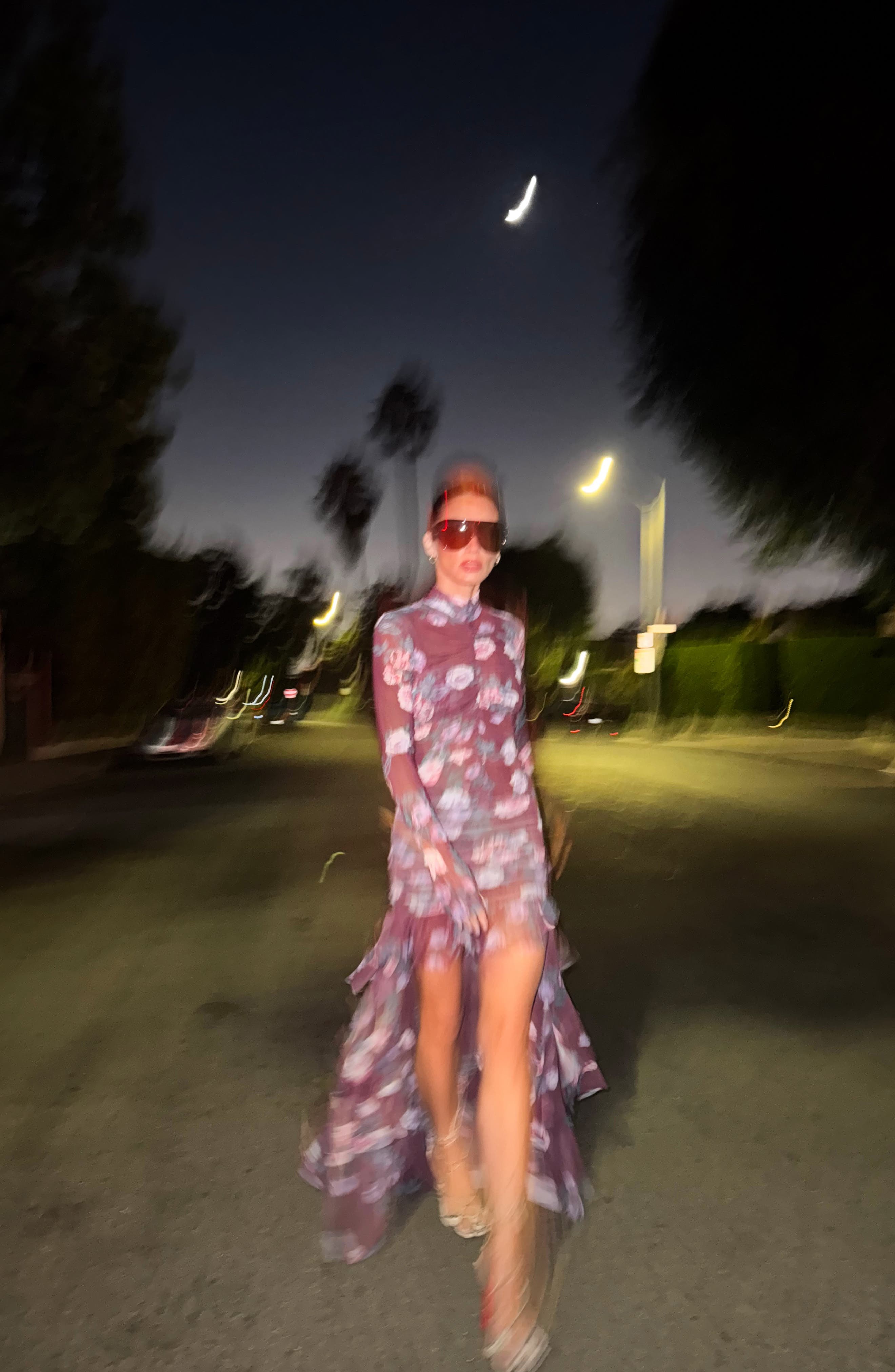 Zarin Floral High-Low Mesh Skirt - image 2