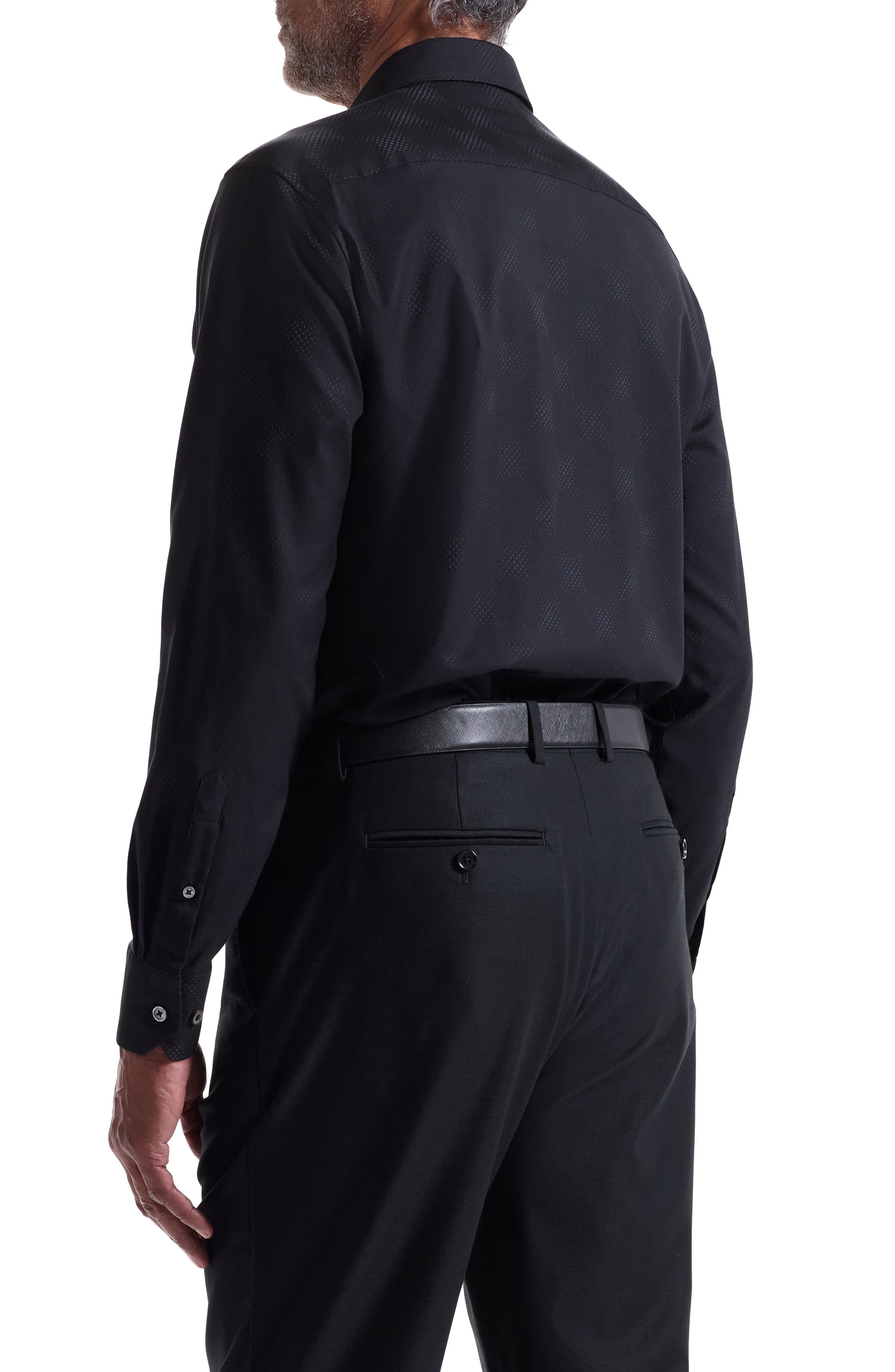 Axel Shaped Fit Jacquard Button-Up Shirt - image 2