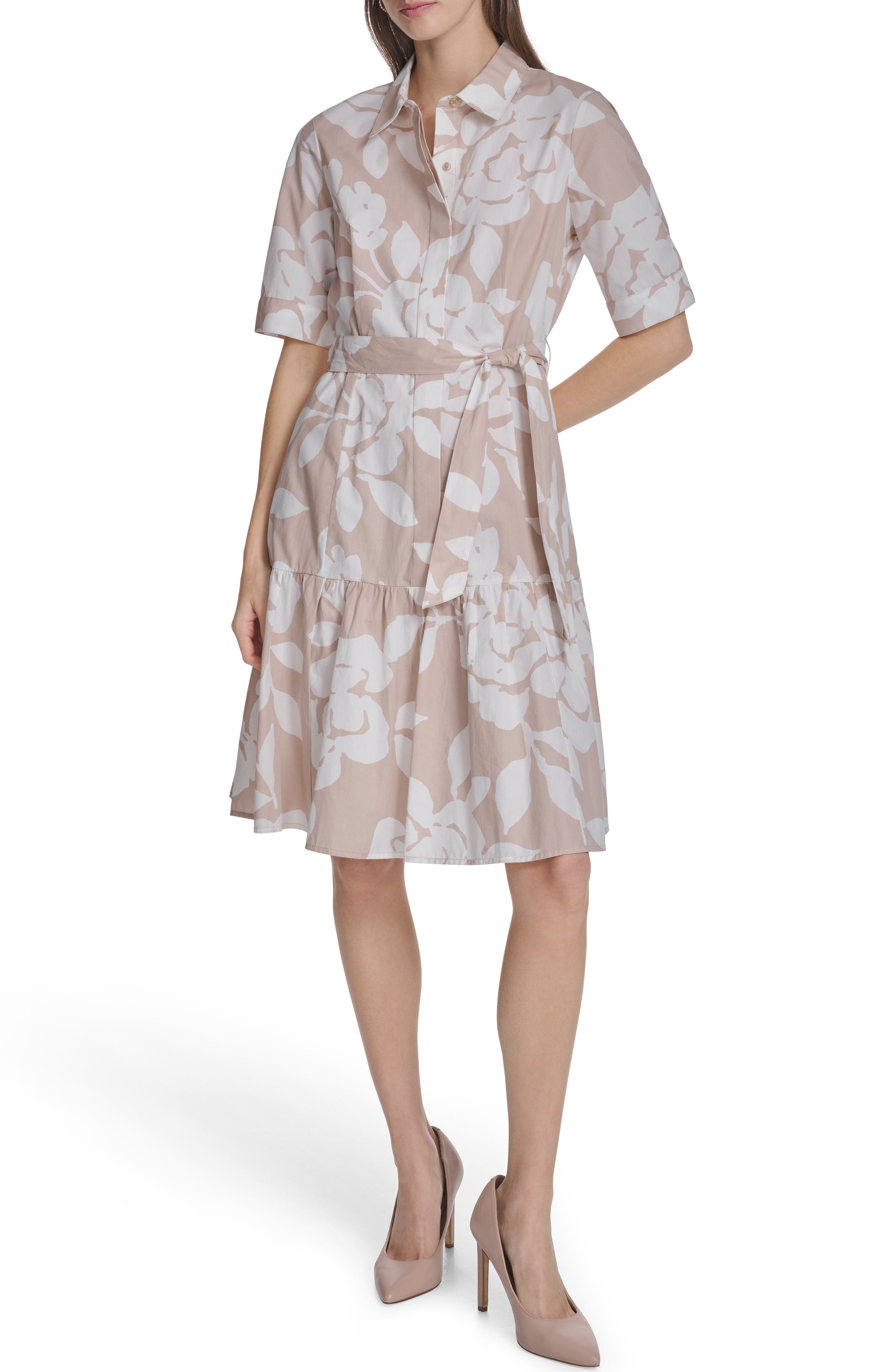 Short Sleeve Cotton Shirtdress - image 1