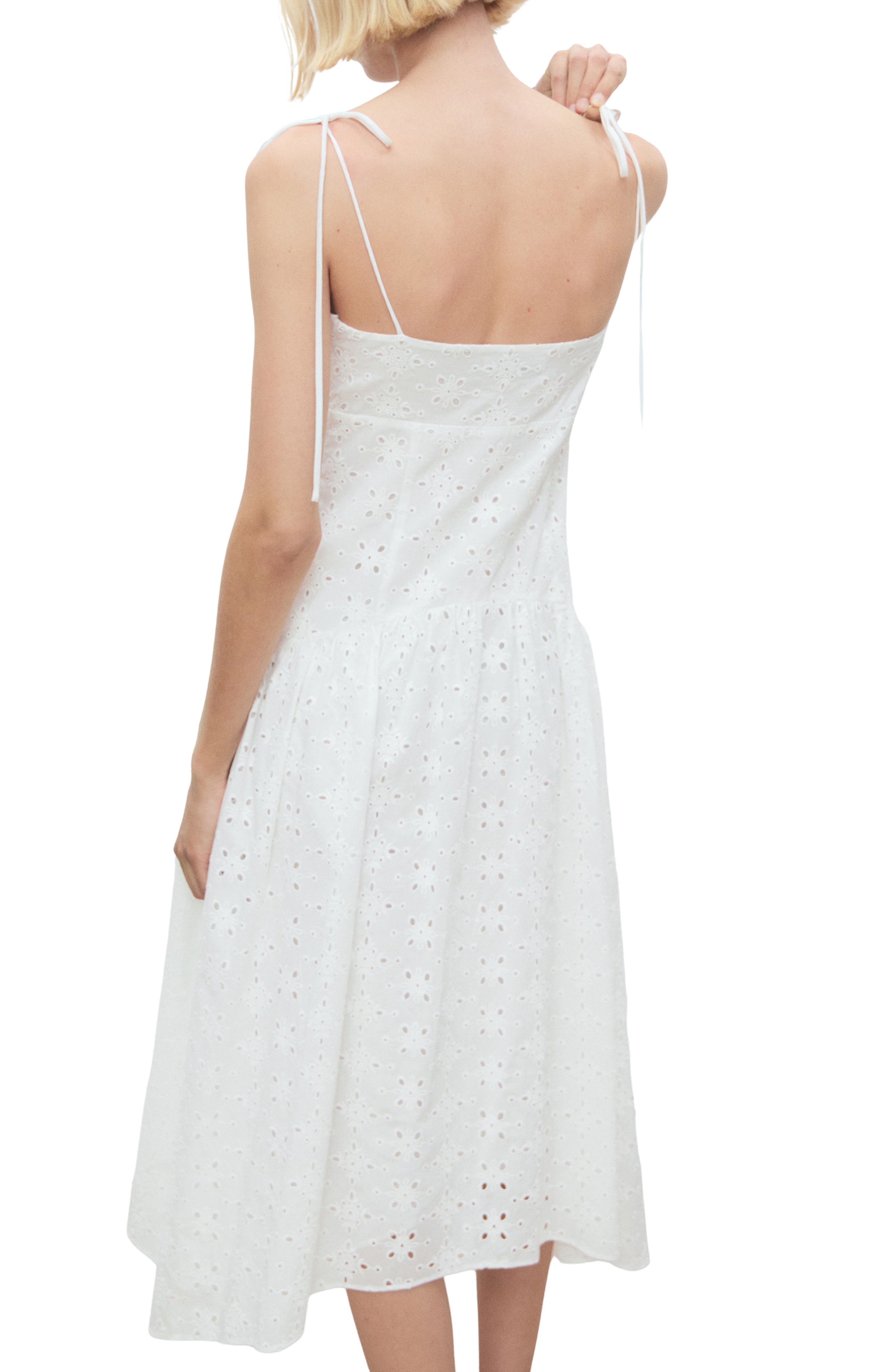 Cotton Eyelet Midi Dress - image 2