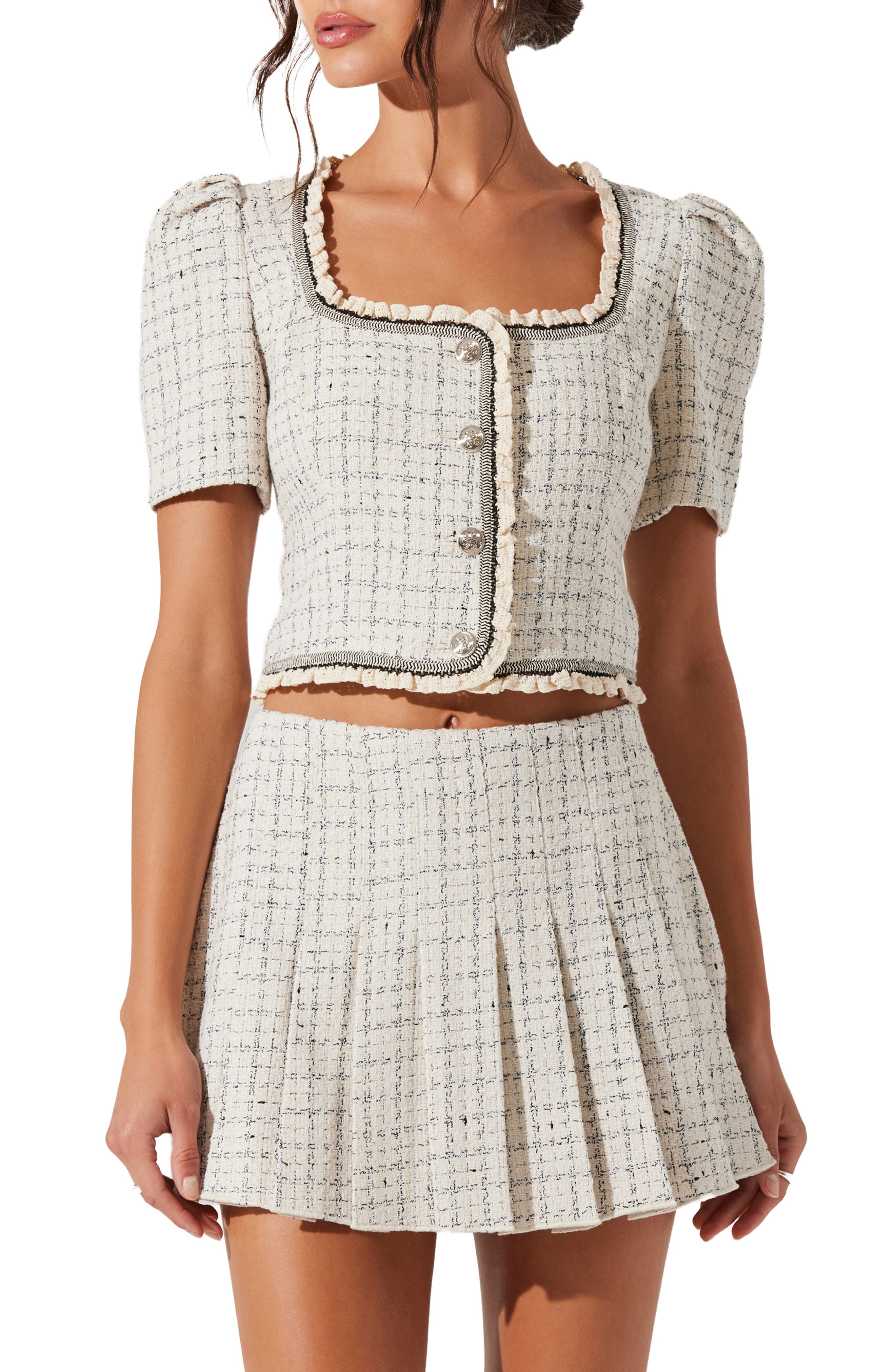 Zoela Tweed Crop Jacket - image 1