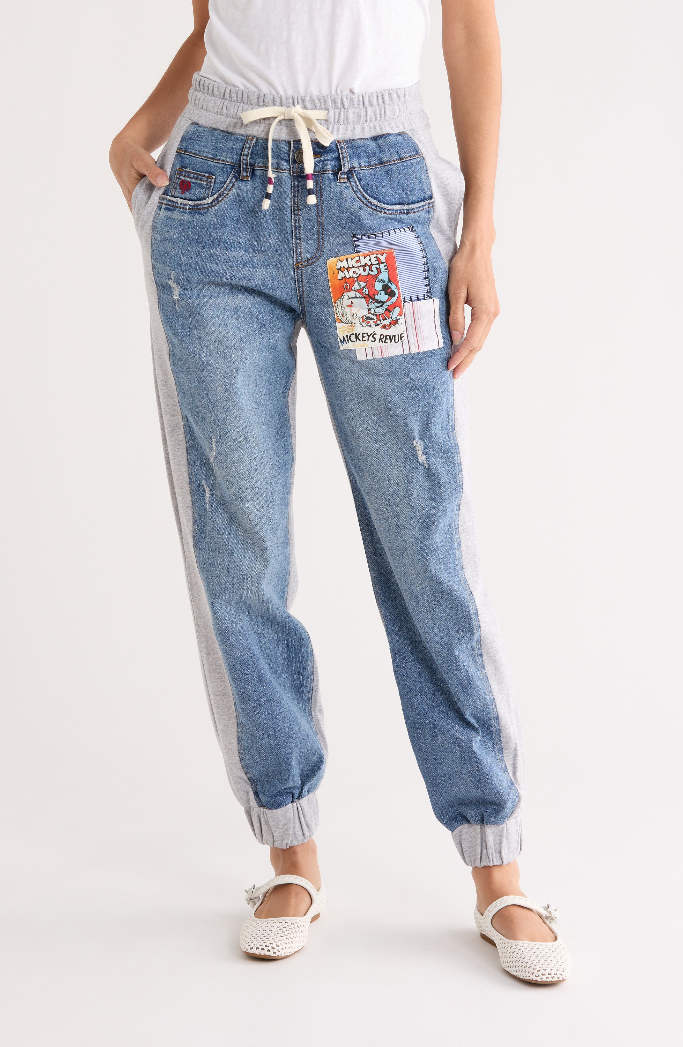Mickey Mouse Mixed Media Sweatpants - image 1