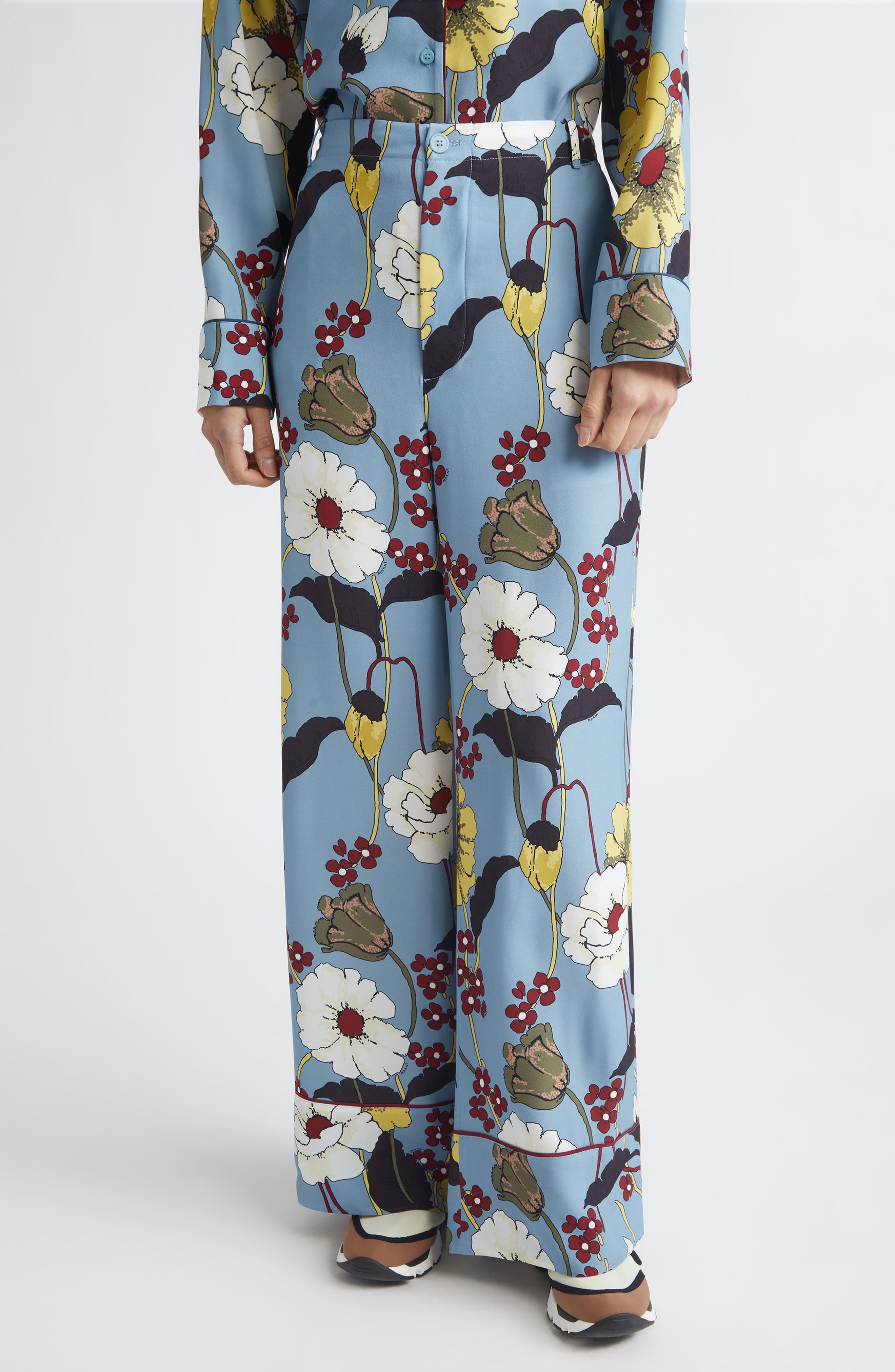 Melodia Floral Satin Pajama Pants - image 1