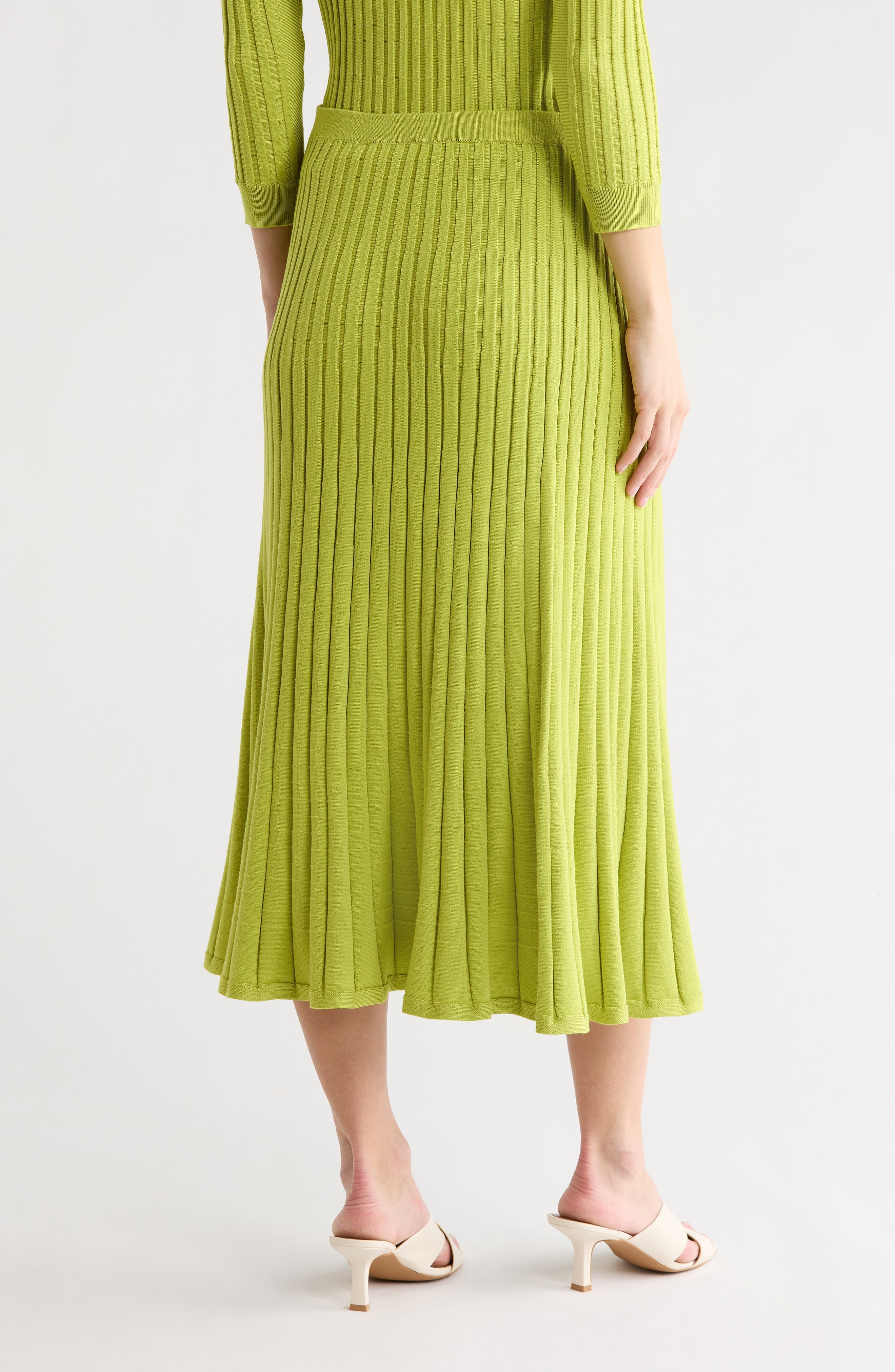 Rib Knit Midi Skirt - image 2