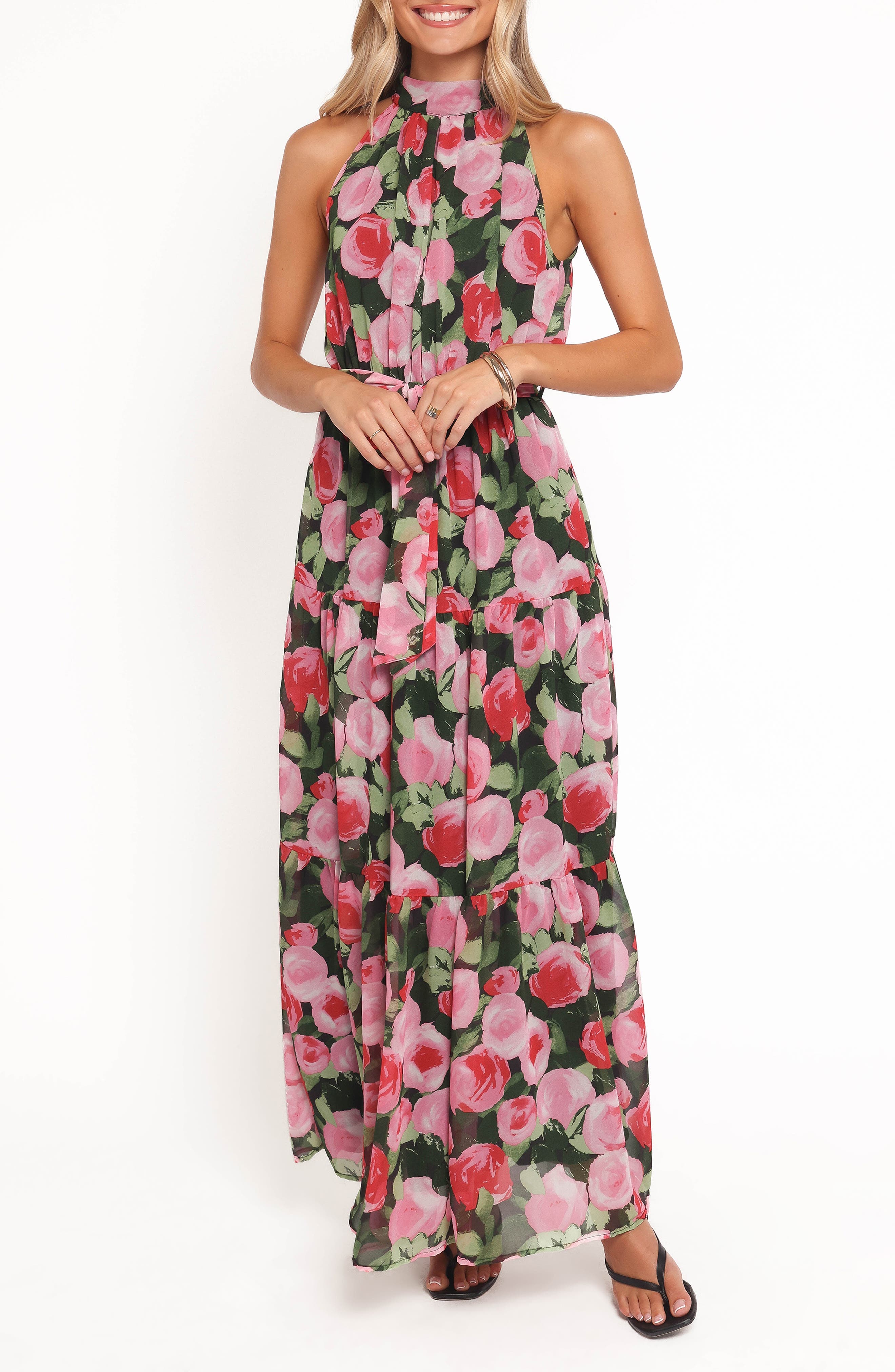 Caroline Floral Halter Neck Maxi Dress - image 1
