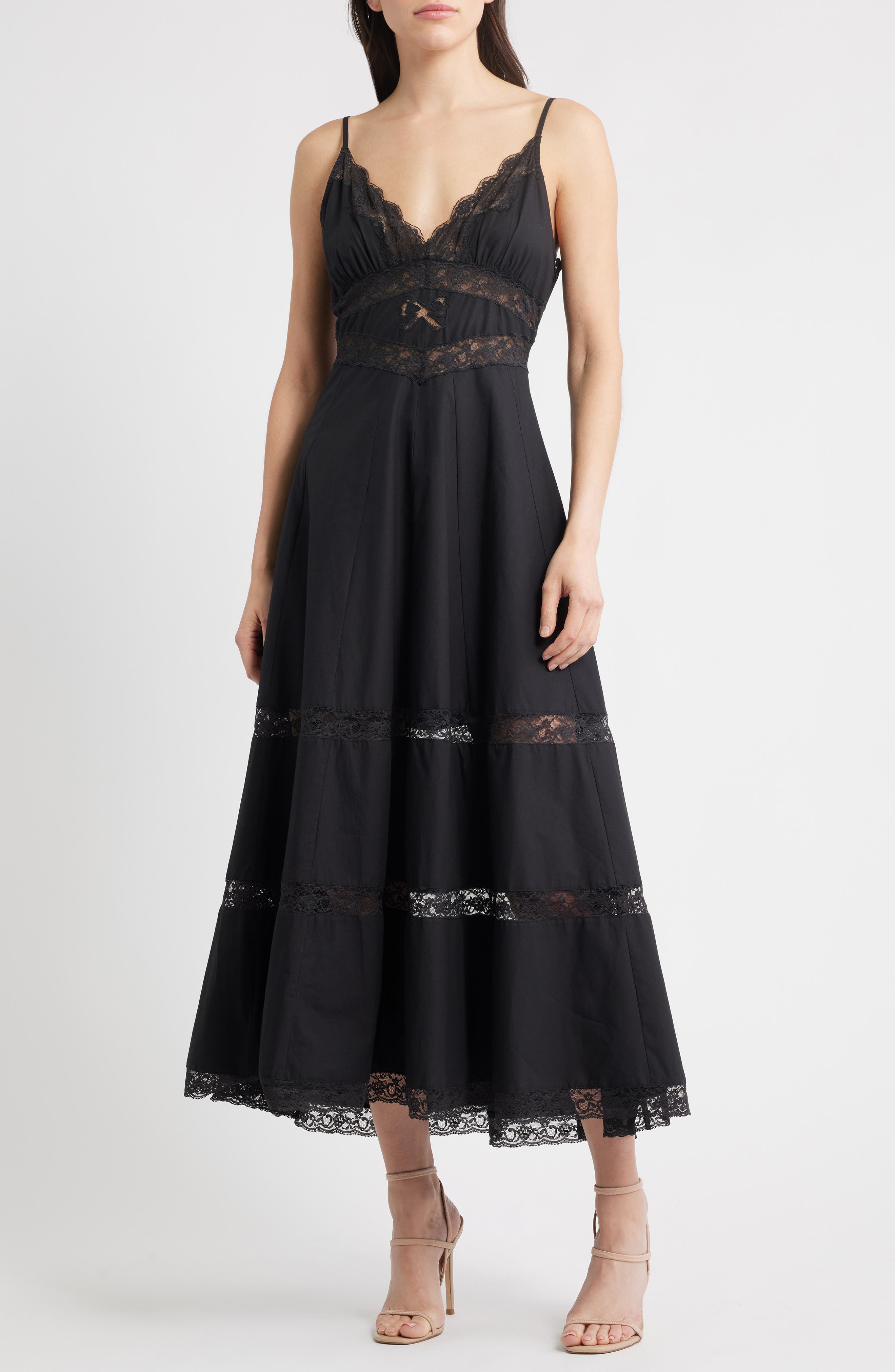 Catryn Lace Inset Cotton Slipdress - image 1