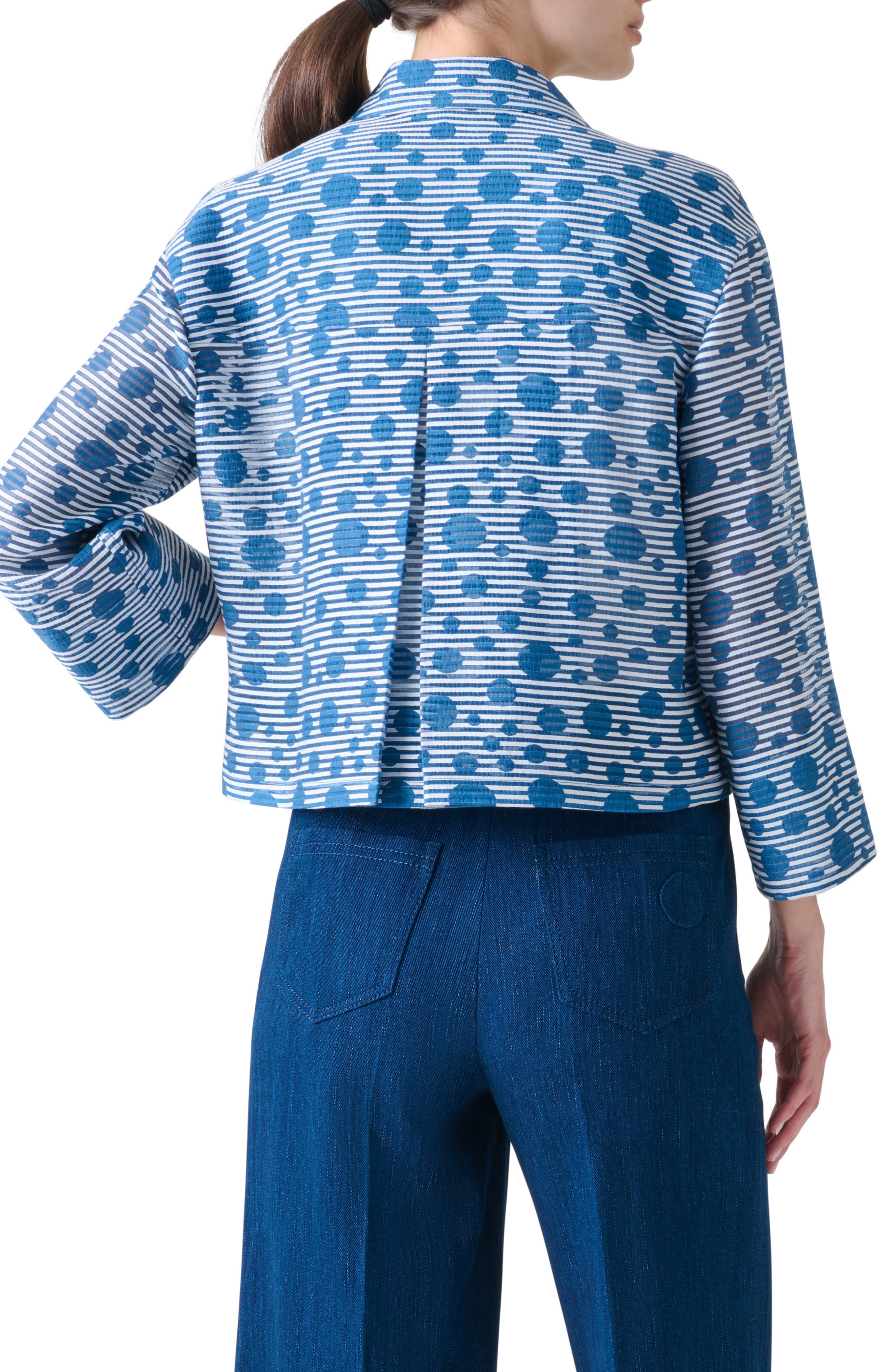 Stripe Dot Organza Crop Jacket - image 2