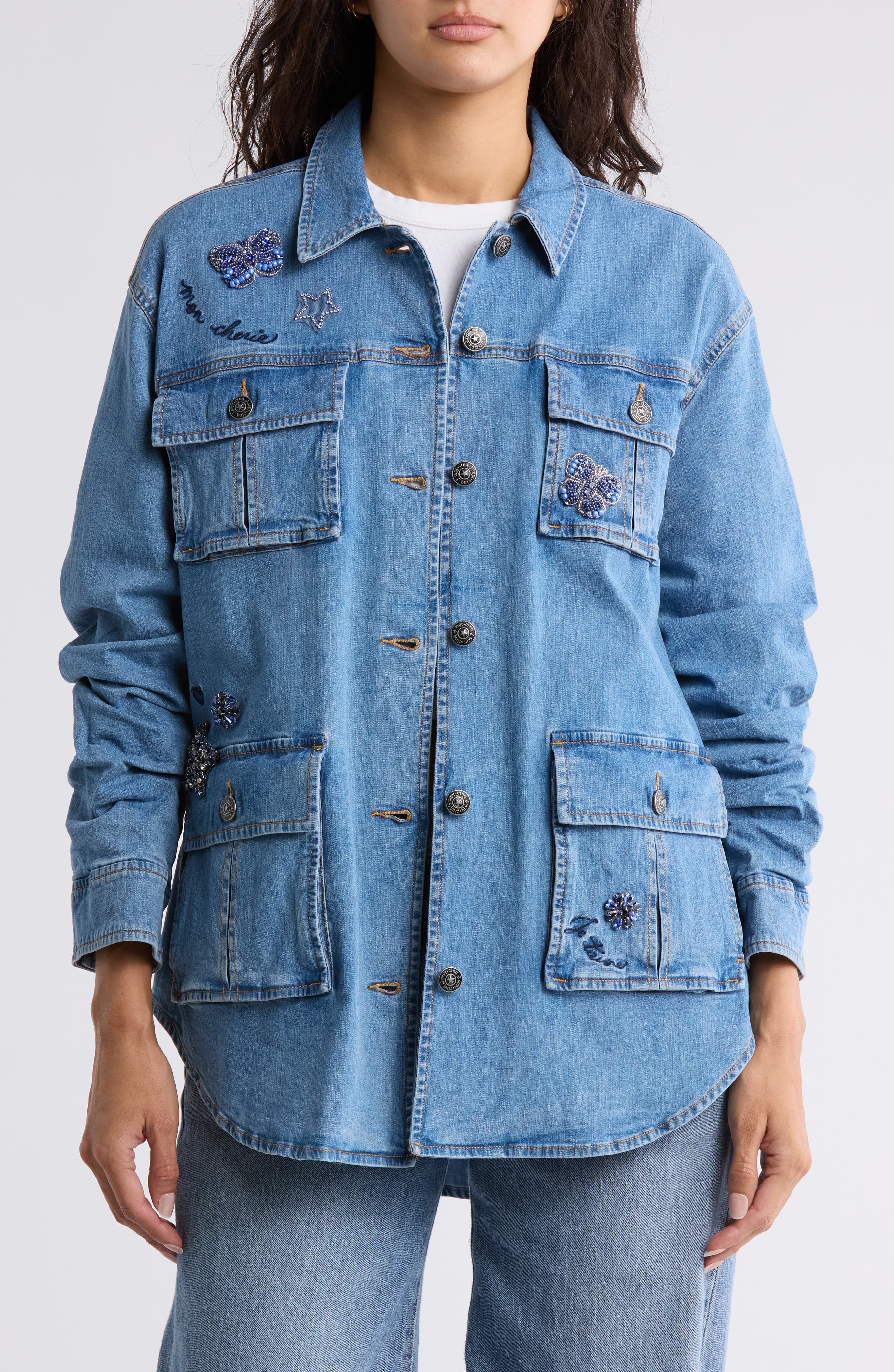 Embellished Denim Vara Jacket - image 1