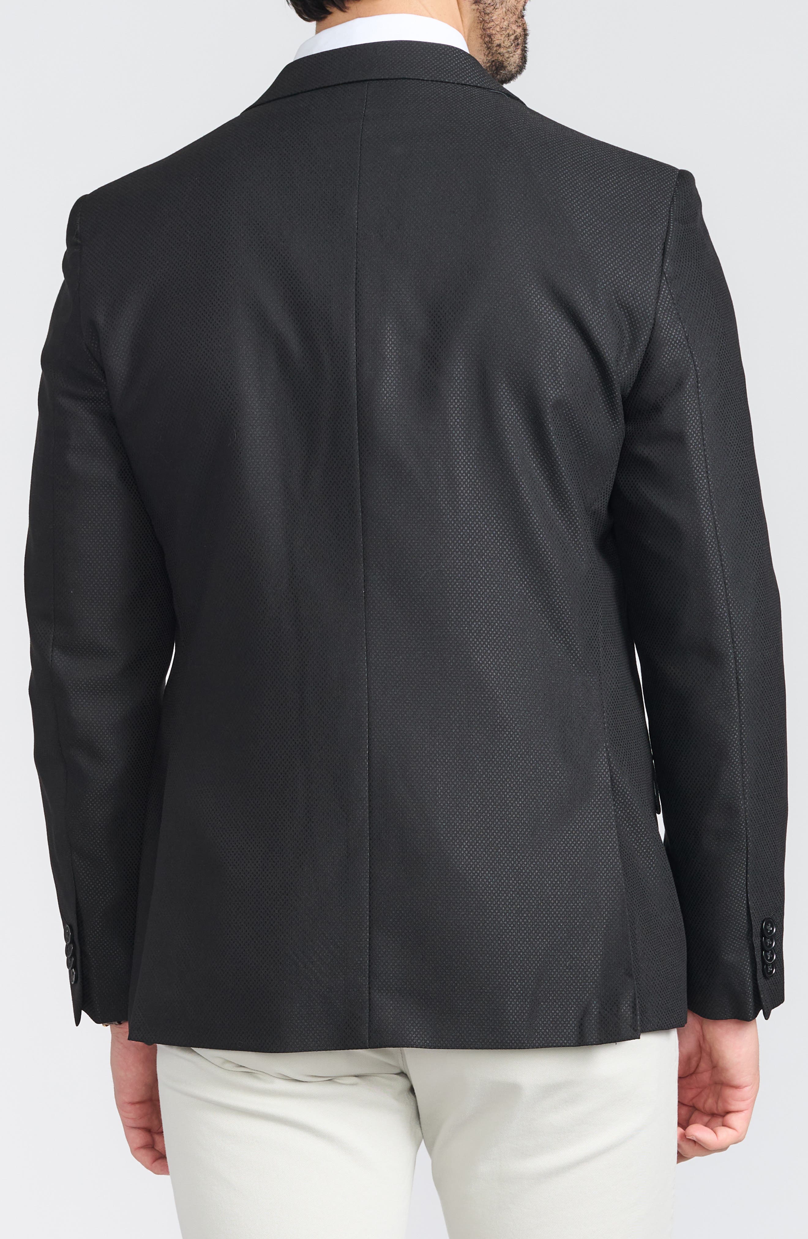 Slim Fit Peak Lapel Micro Check Blazer - image 2