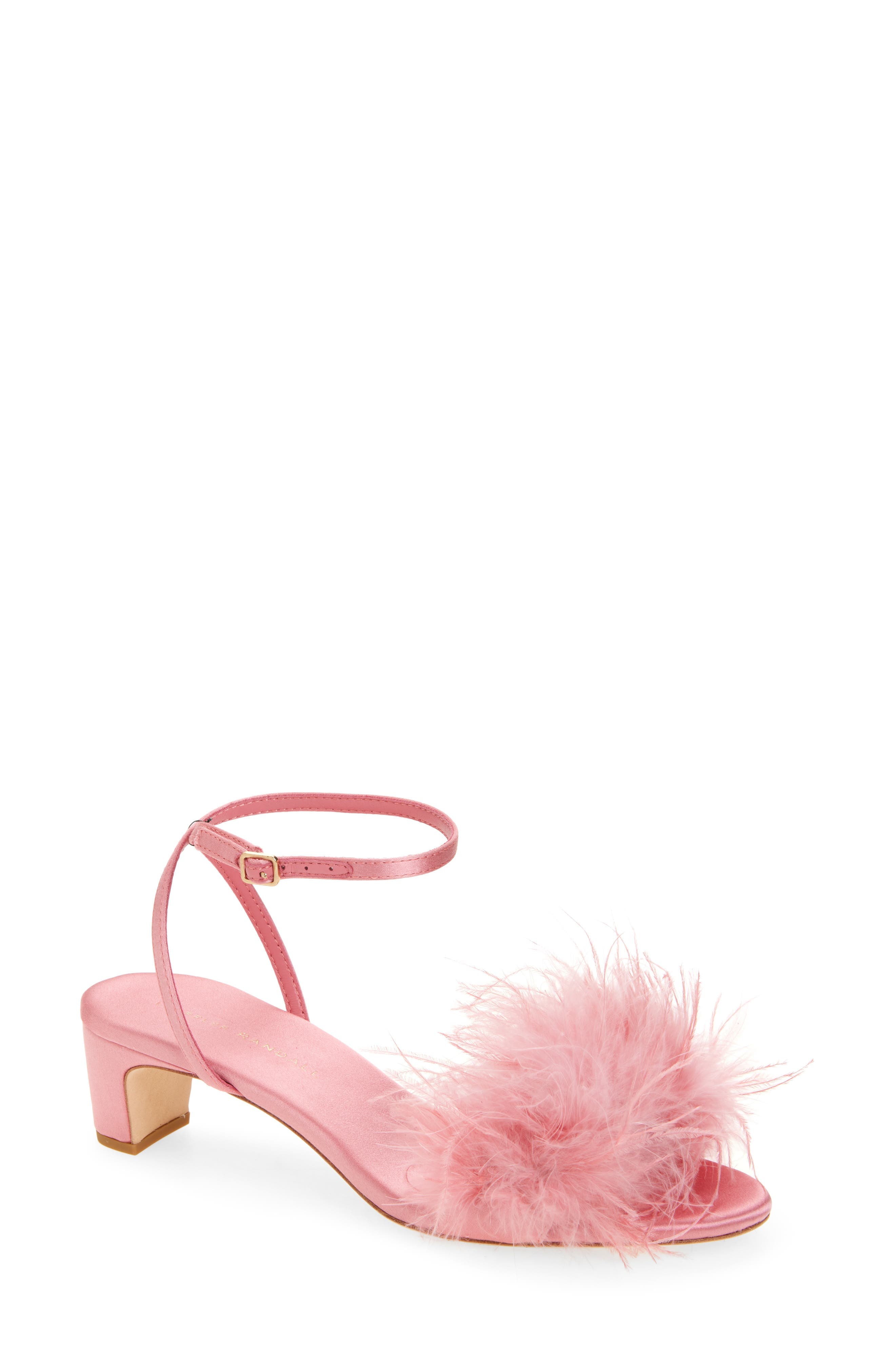 Senna Ostrich Feather Ankle Strap Sandal - image 1