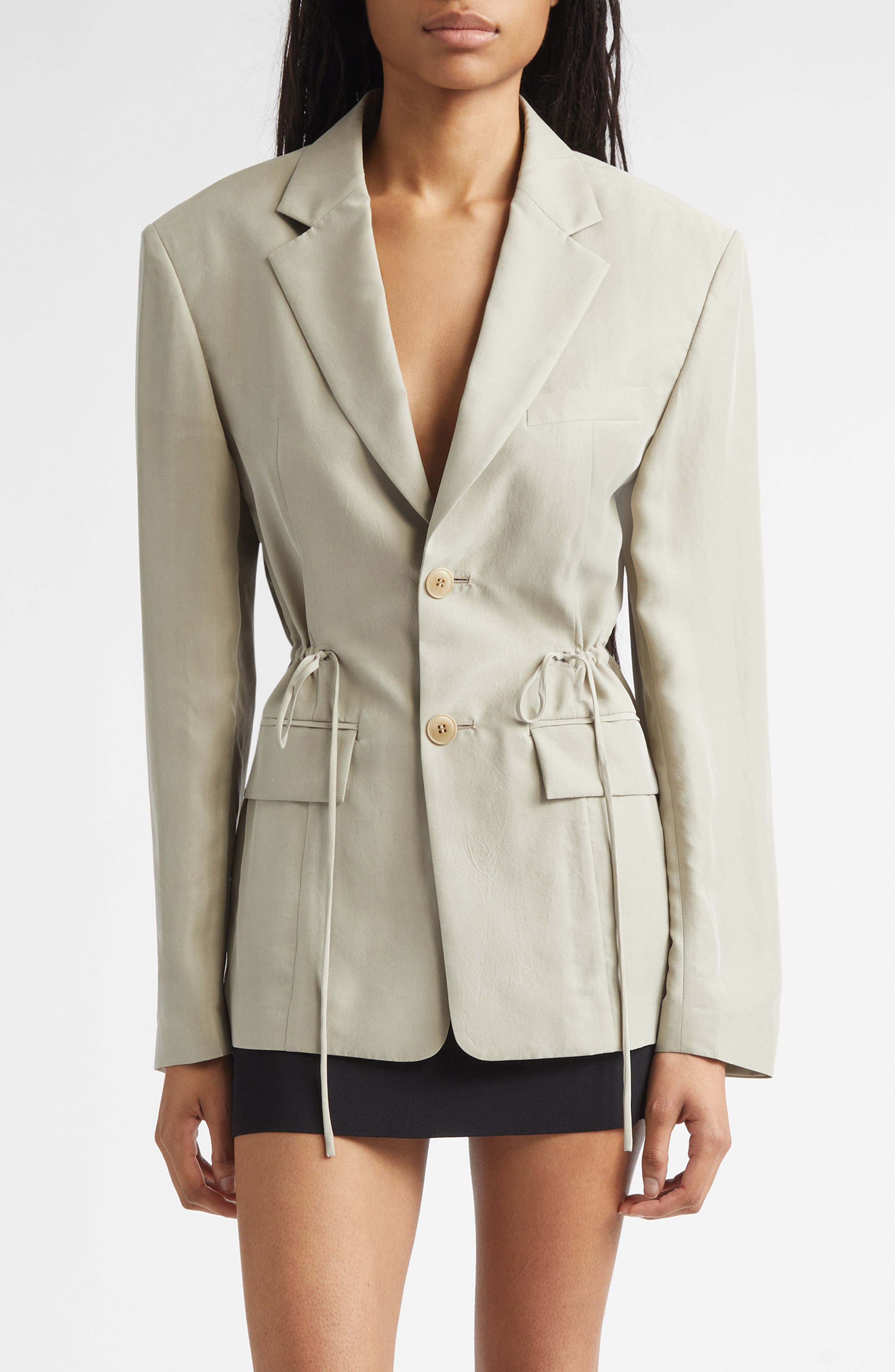 Drawstring Waist Silk Jacket - image 1