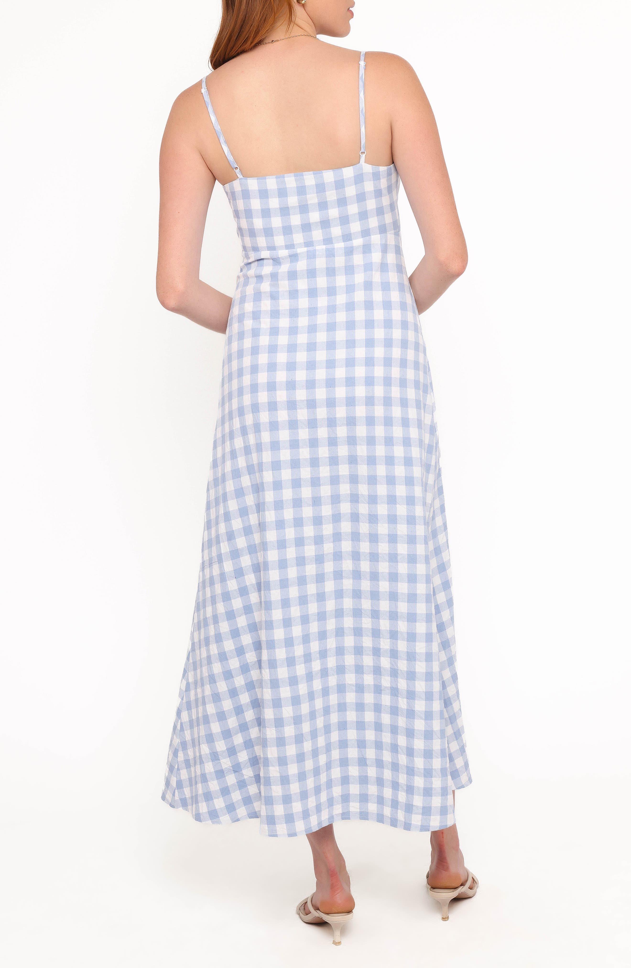 Menora Gingham Check Midi Dress - image 2