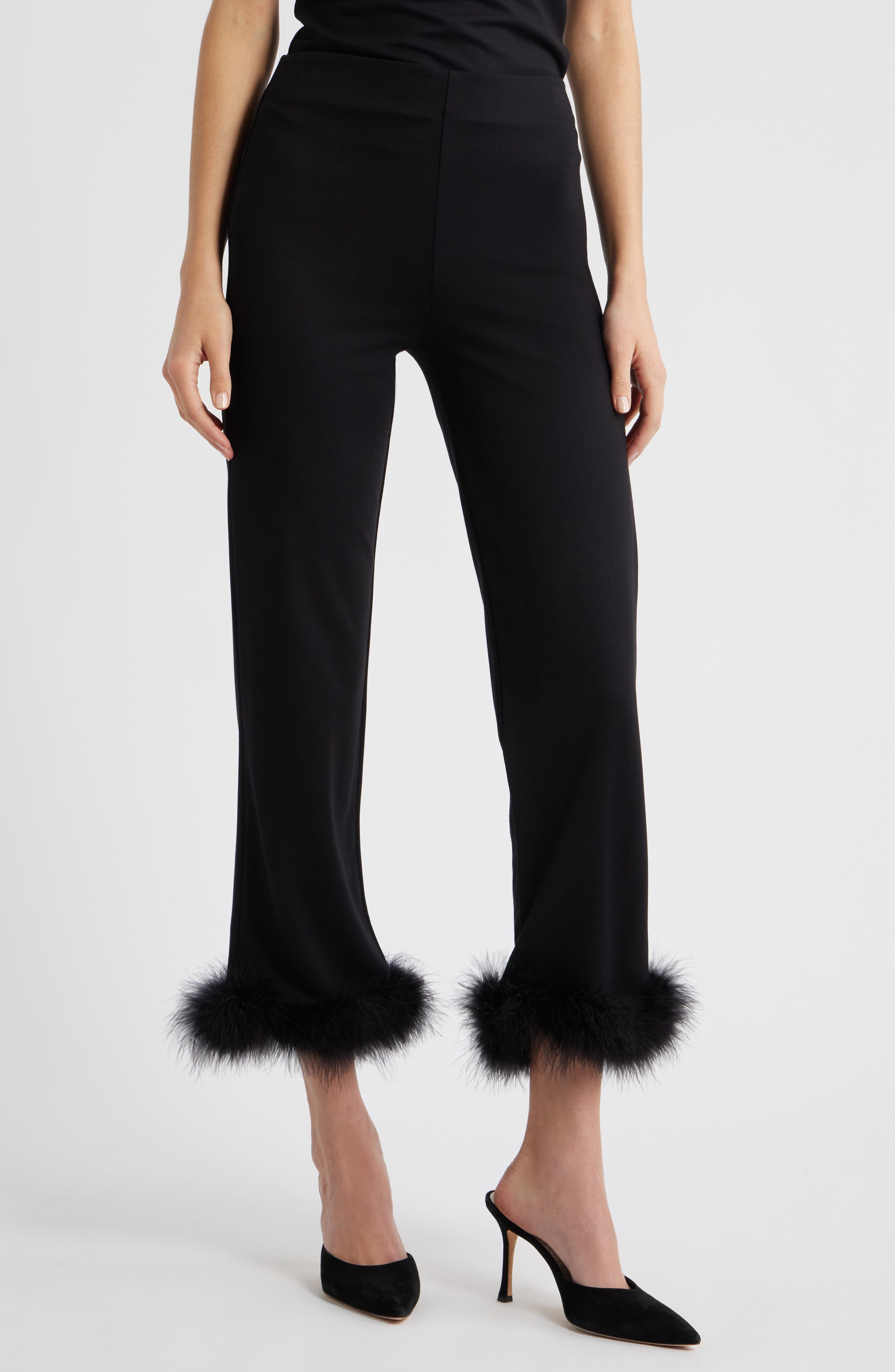 Feather Hem Capri Pants - image 1