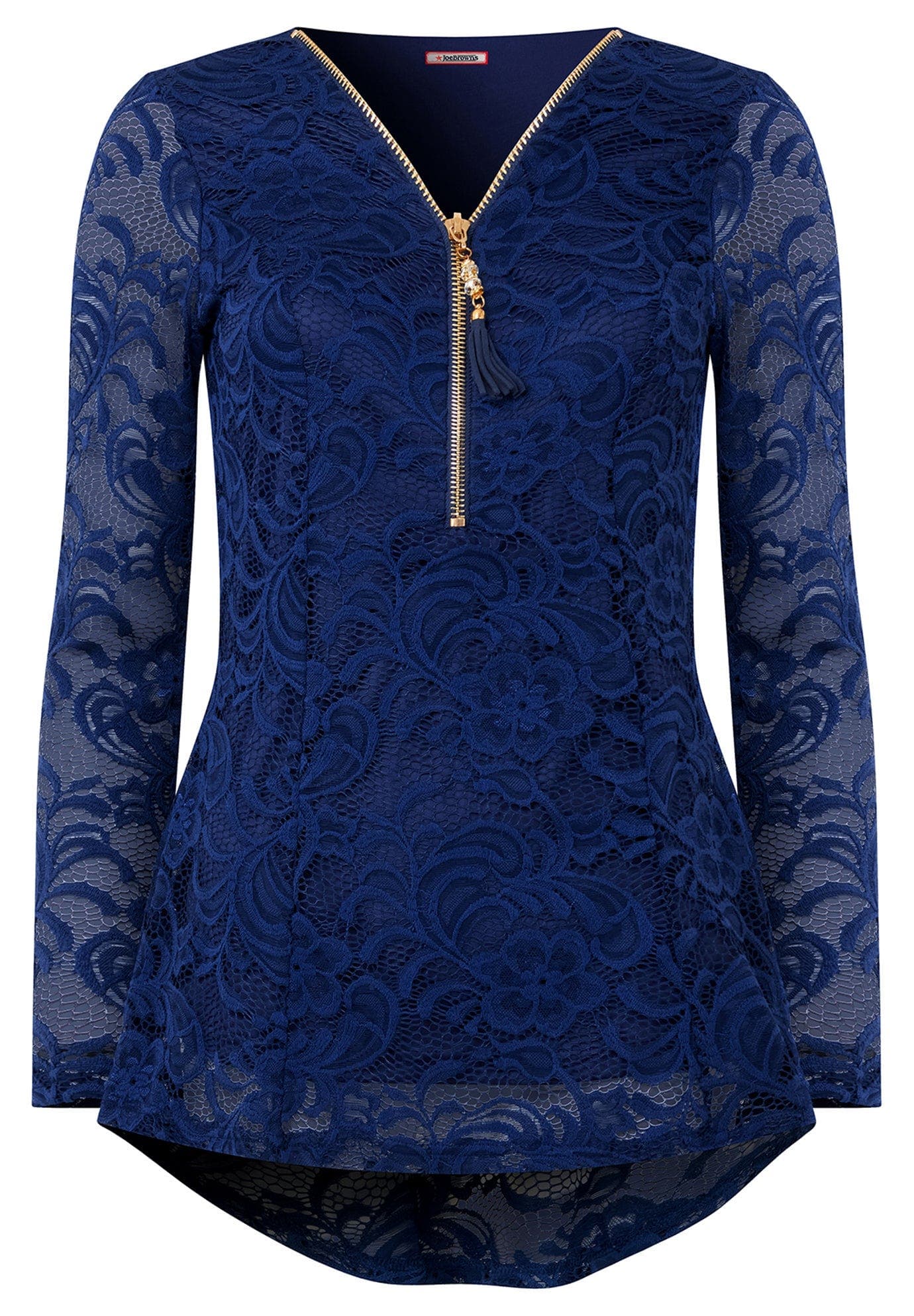 V-Neck Zip Lace Tunic - image 2