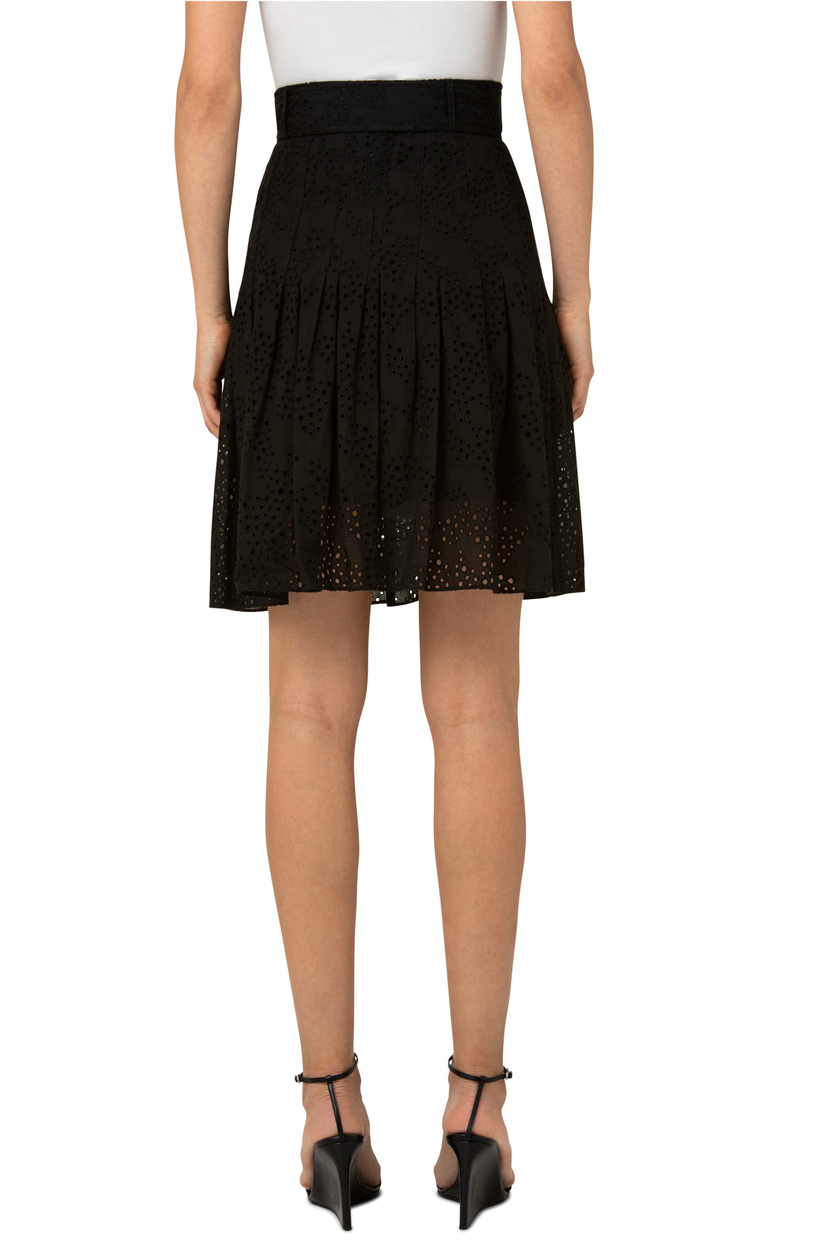 Belted Cotton Eyelet Skirt - image 2