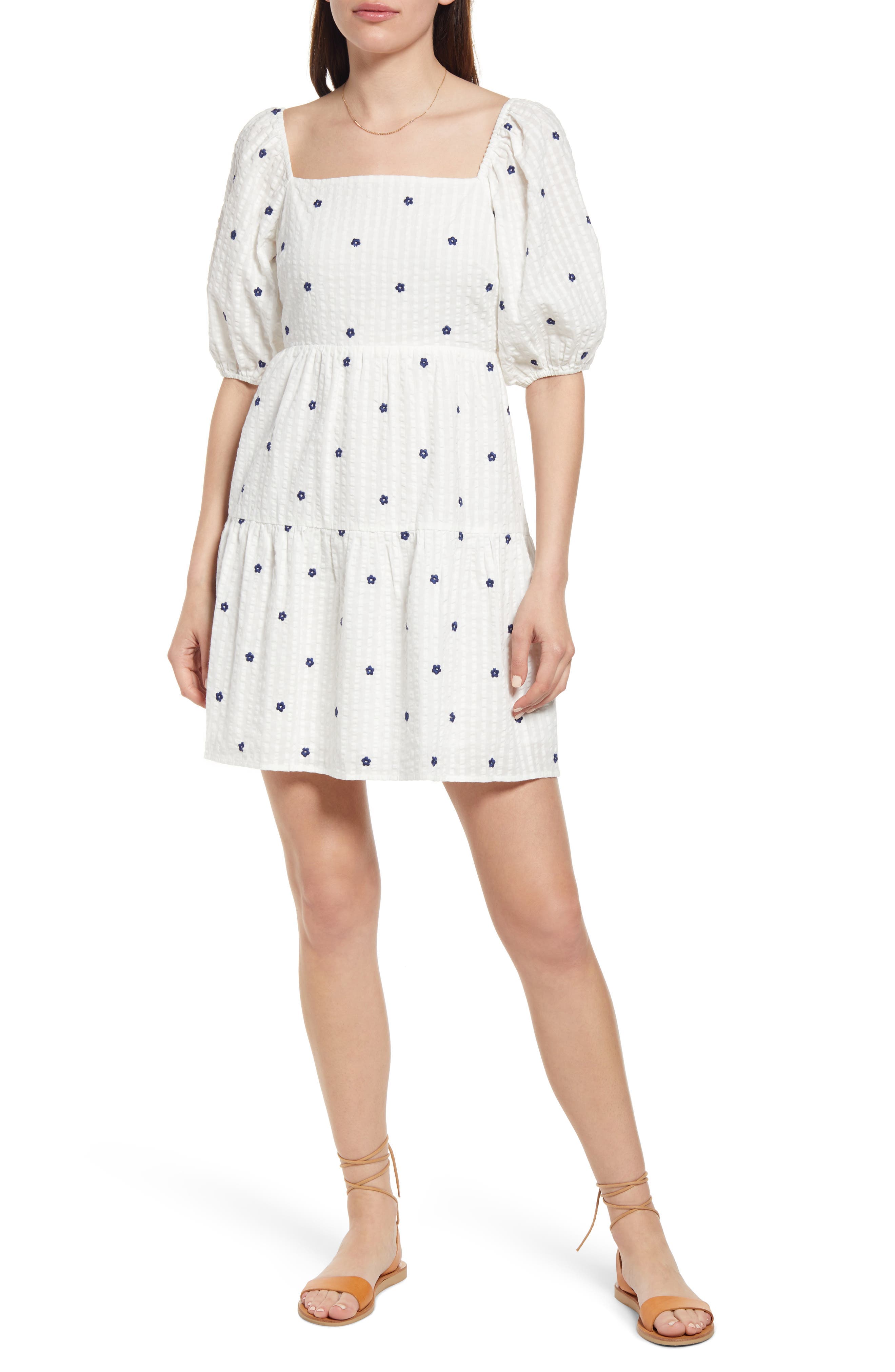 Selene Floral Embroidered Cotton Fit & Flare Dress - image 1