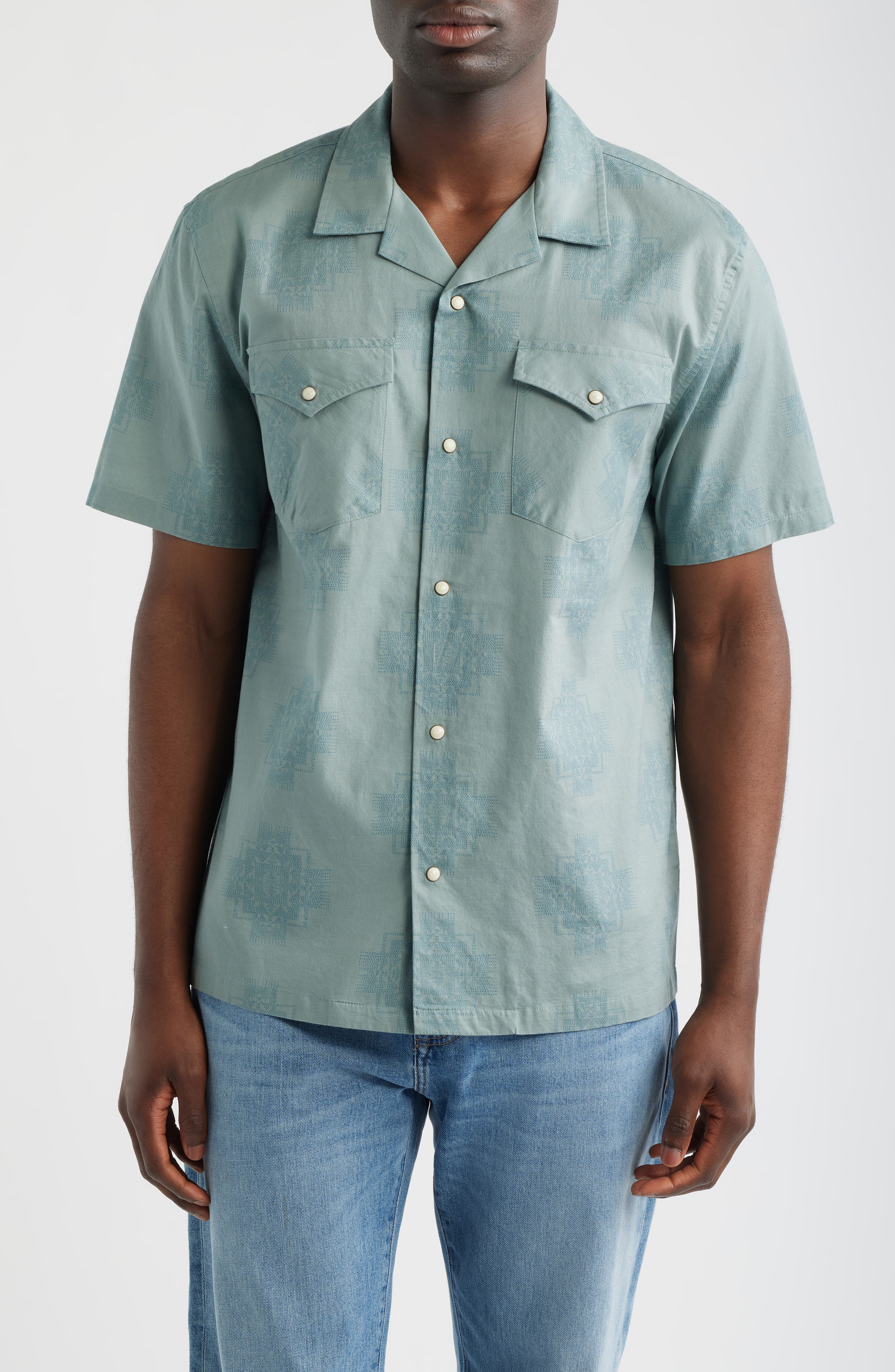 Short Sleeve Snap-Up Western Shirt - image 1
