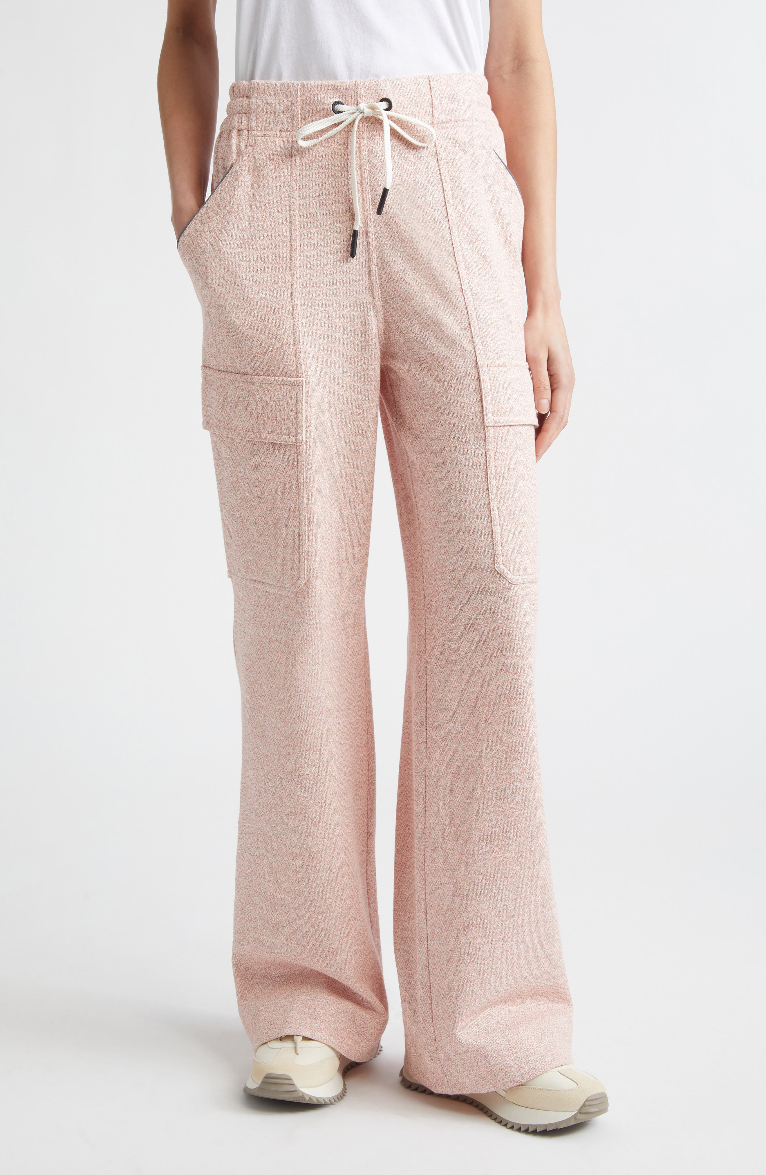 Linen & Cotton Blend Wide Leg Cargo Sweatpants - image 1