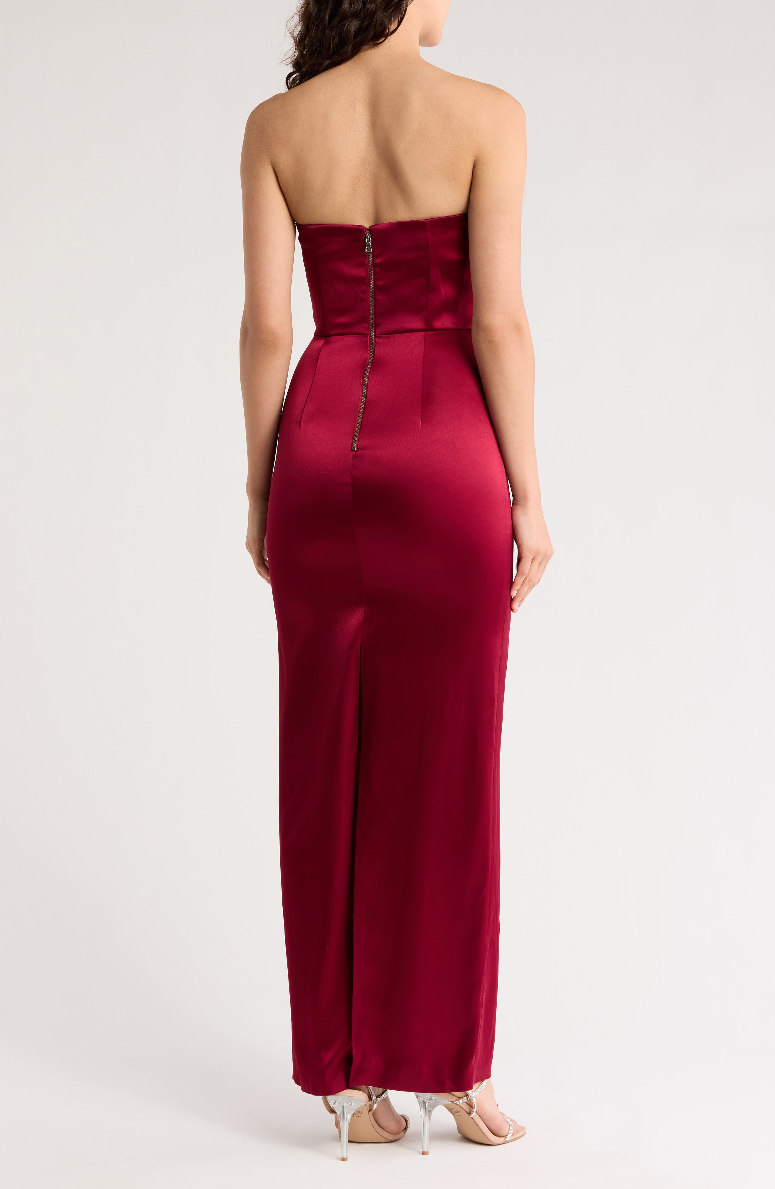 Doreen Strapless Satin Dress - image 2
