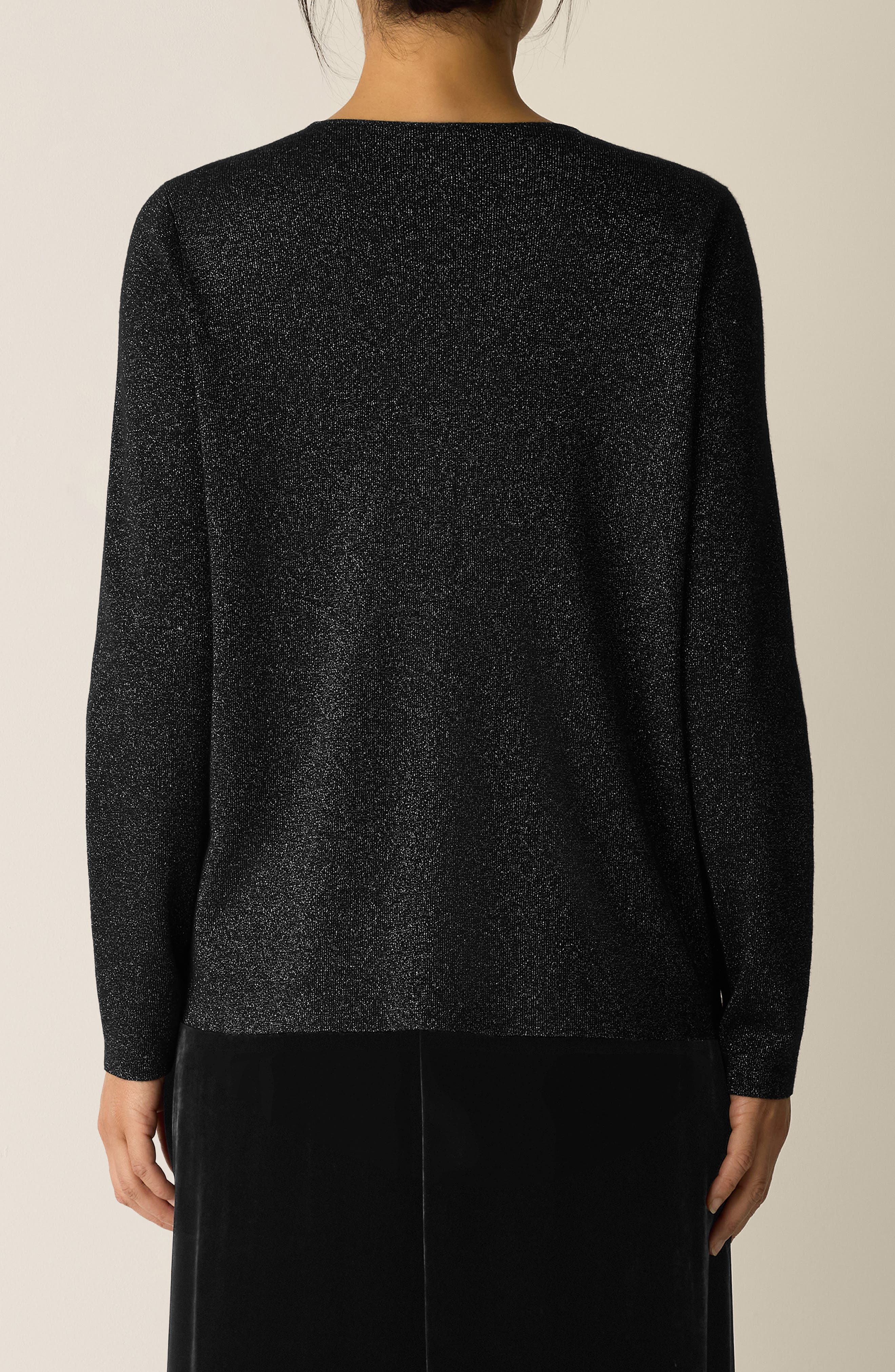 Metallic Shimmer Wool Blend Sweater - image 2