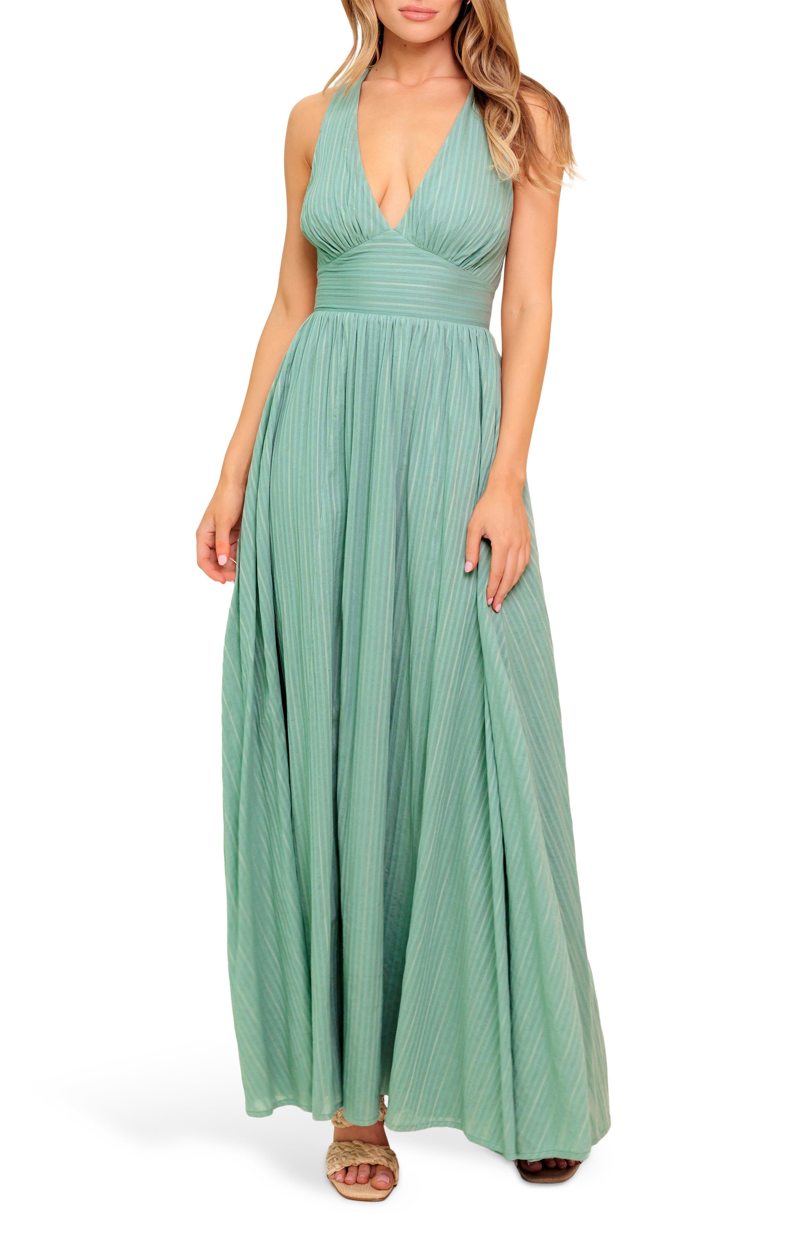 Plunge Neck Maxi Dress - image 1