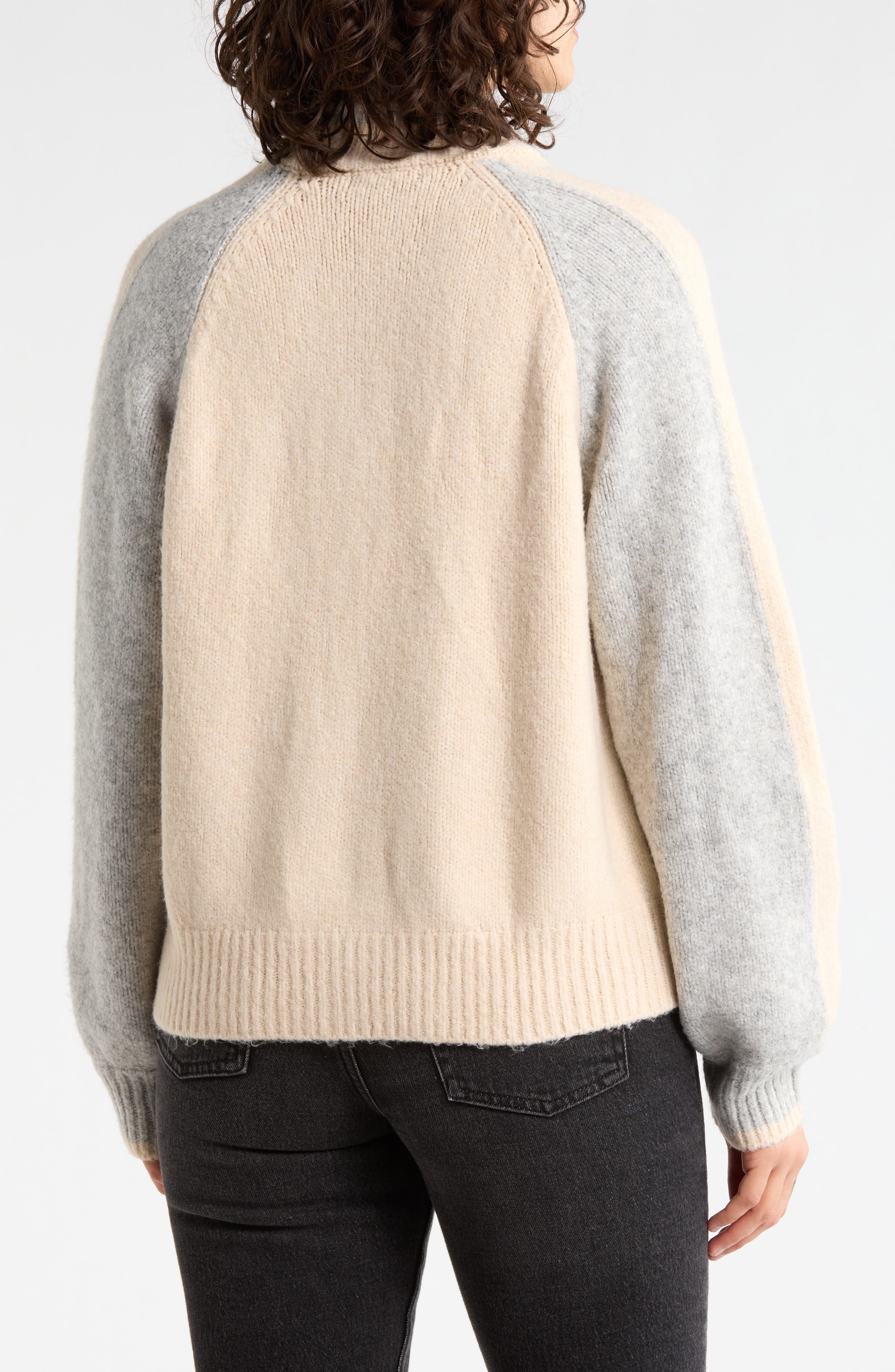 Nolan Colorblock Zip Sweater Bomber Jacket - image 2