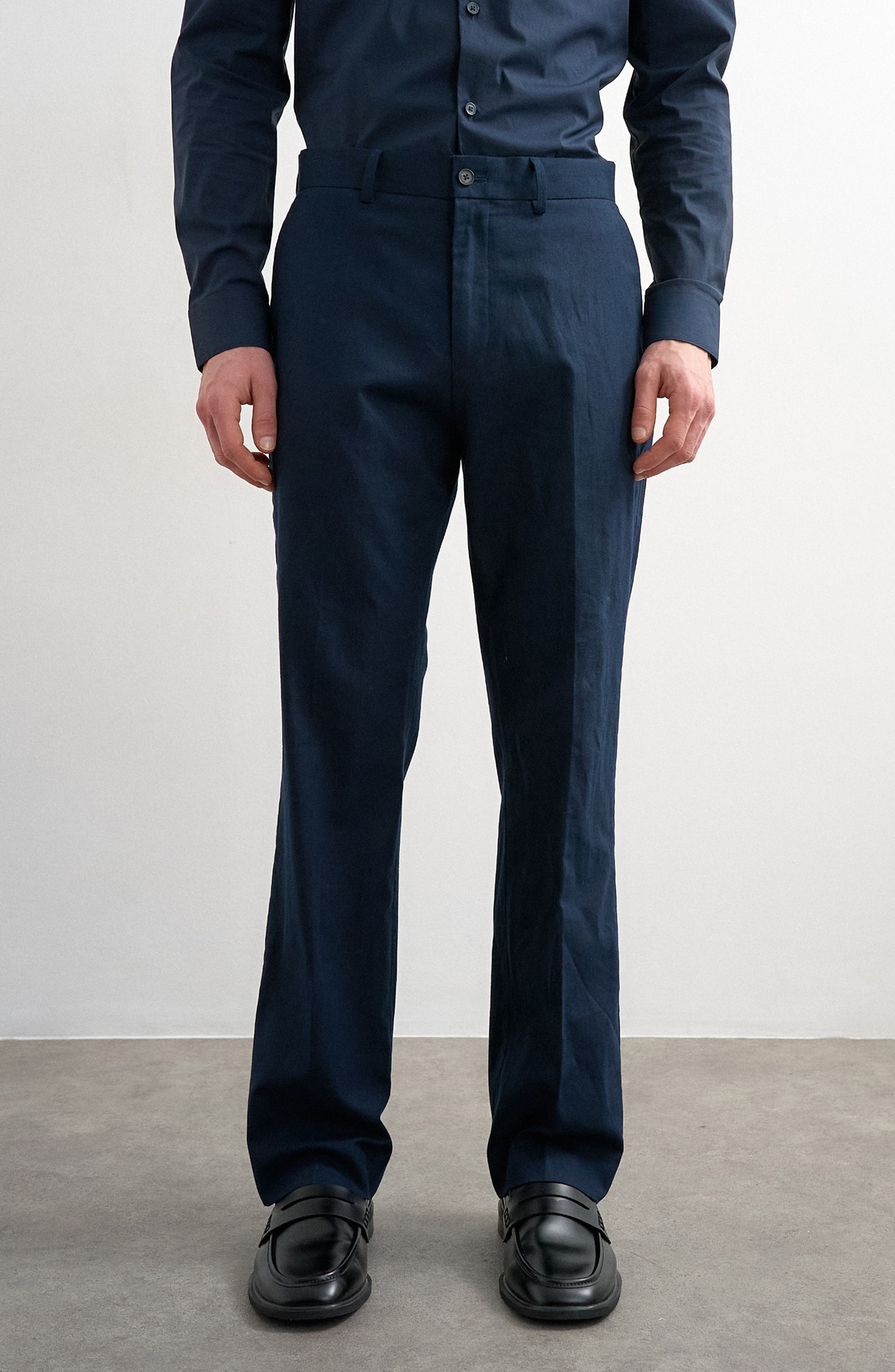 Linen Blend Straight Leg Pants - image 1