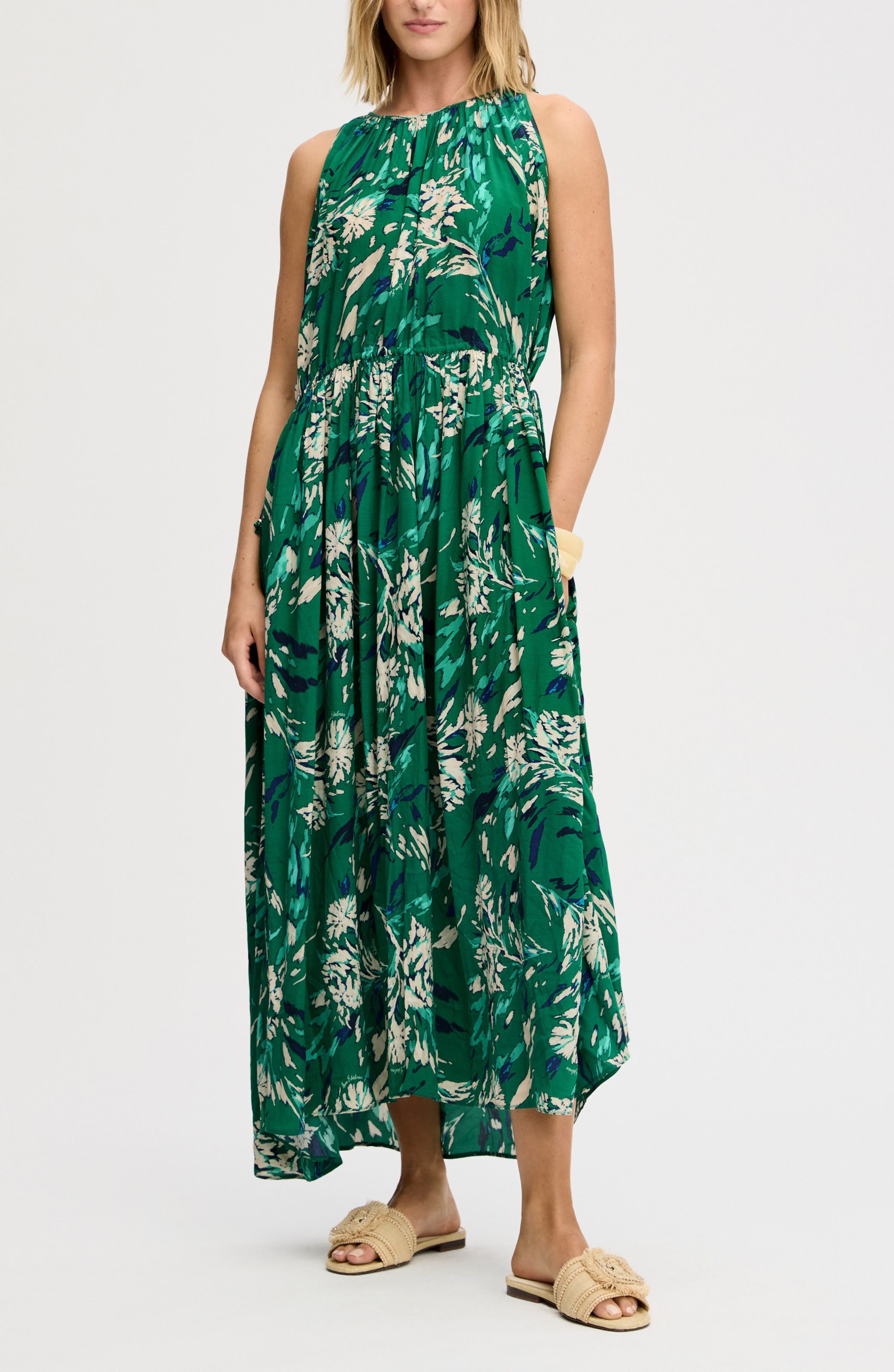 Print Side Tie Sleeveless Maxi Dress - image 1