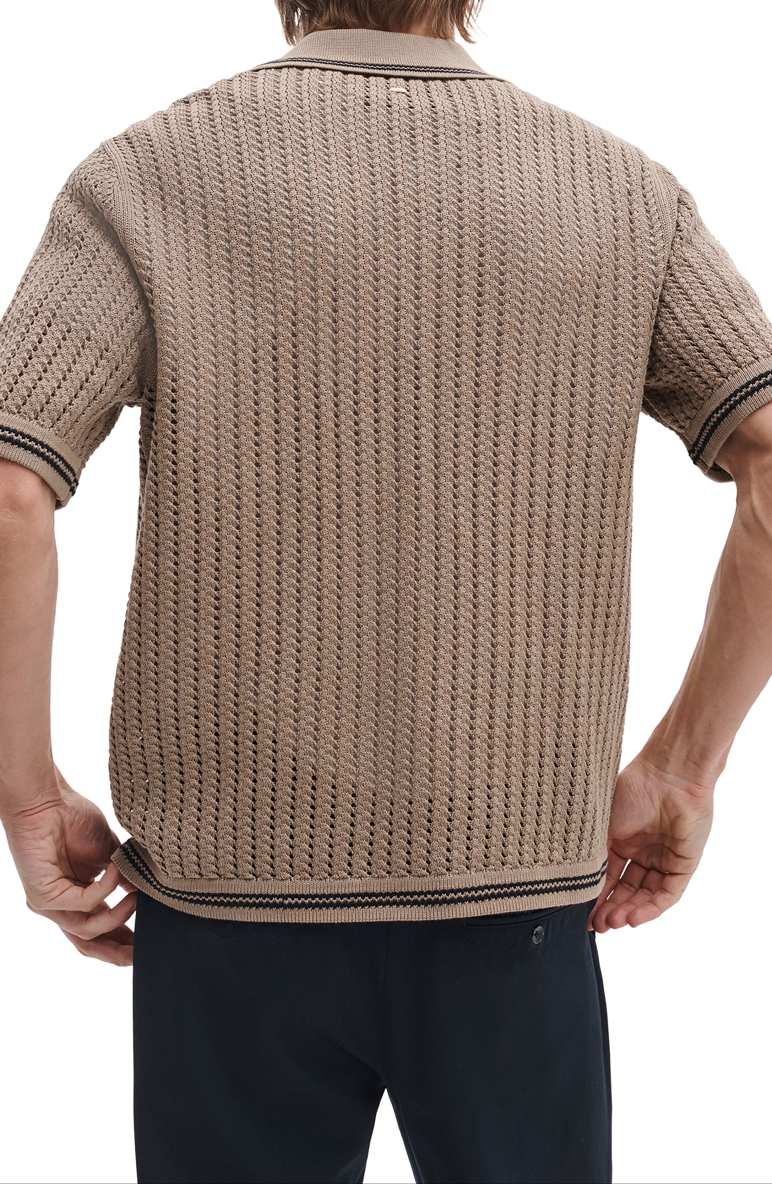 Open Stitch Johnny Collar Polo - image 2