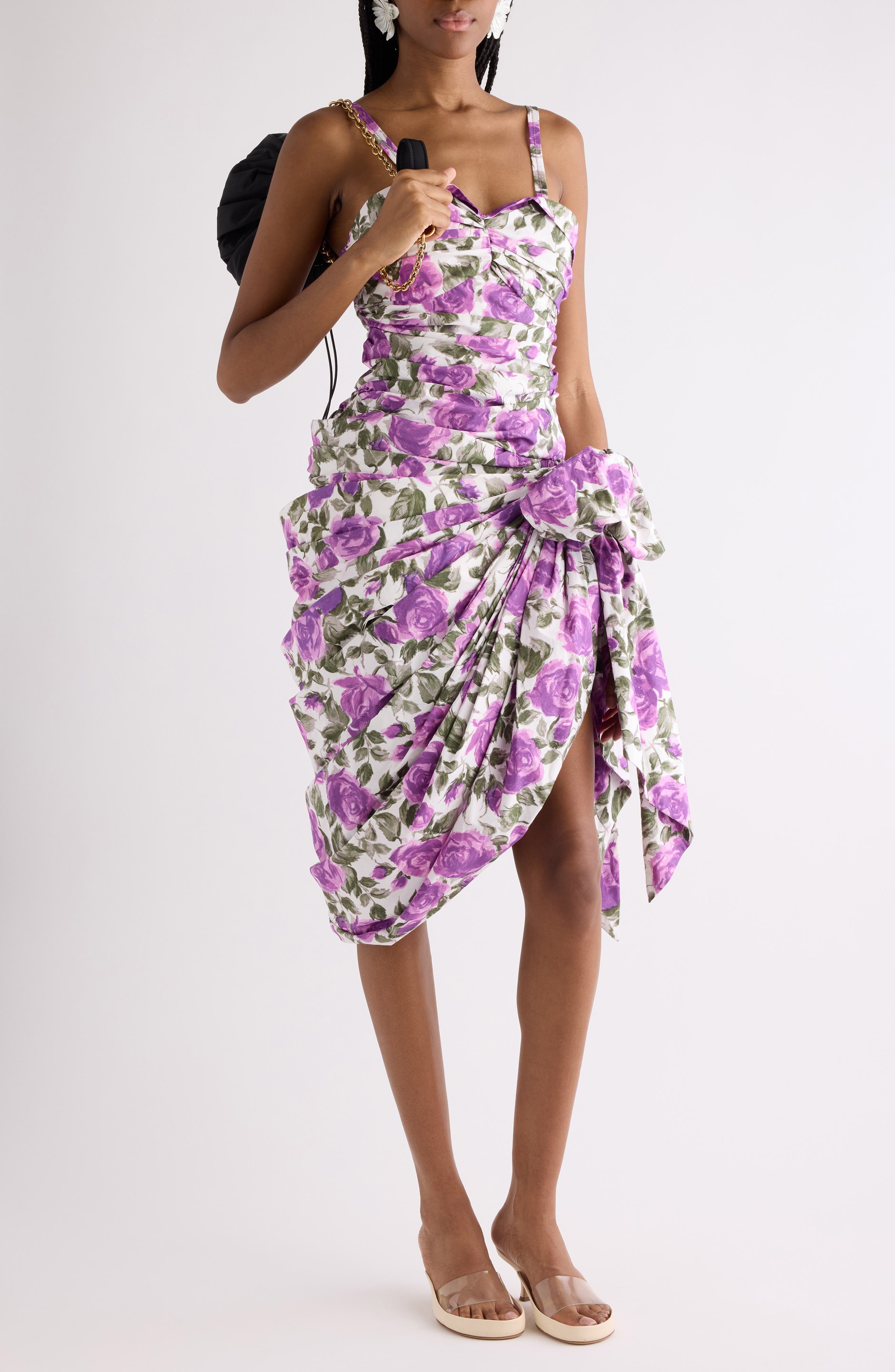 Roses Print Organic Cotton Poplin Dress - image 1