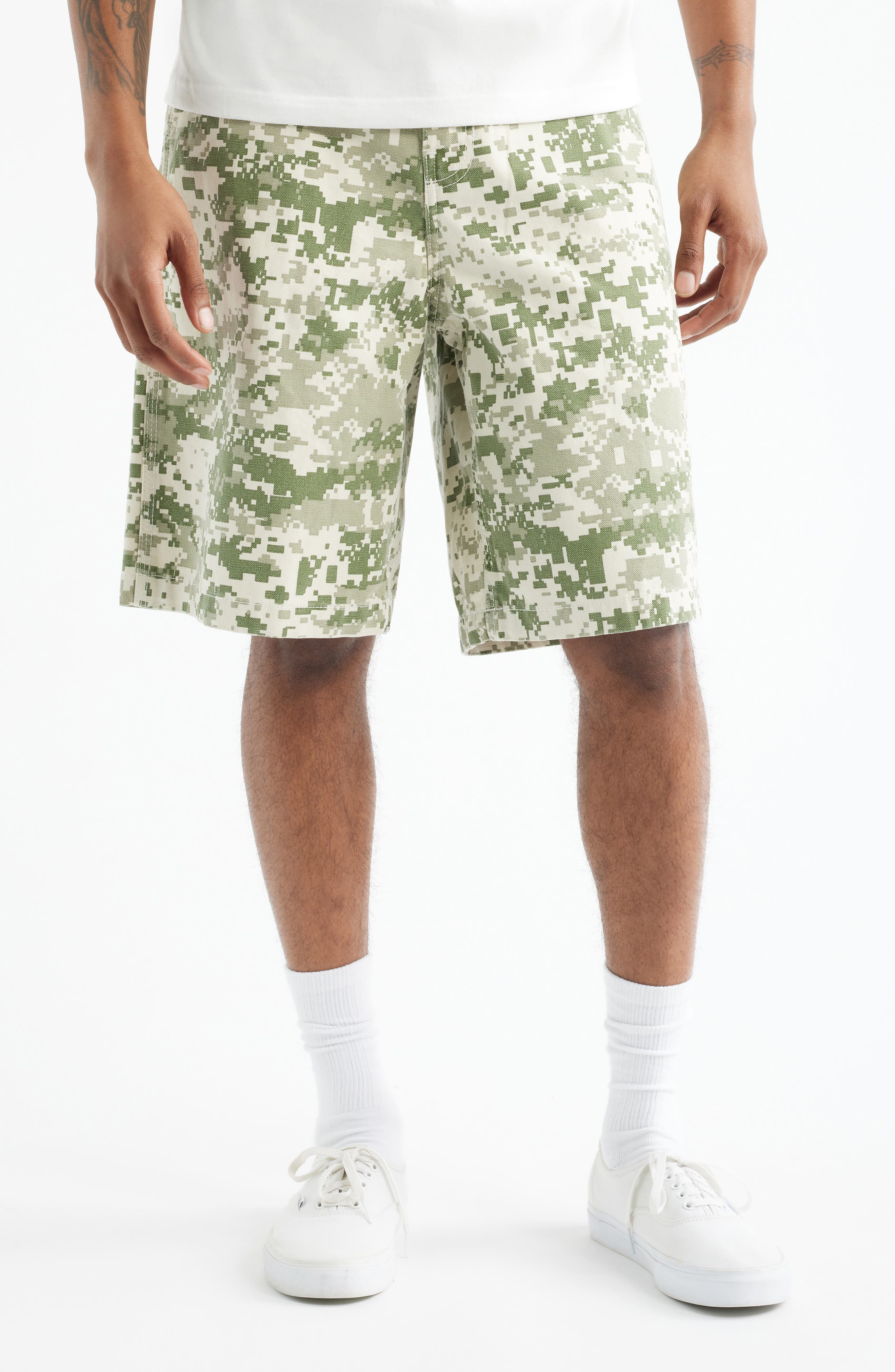 Pixel Camo Cotton Canvas Shorts - image 1