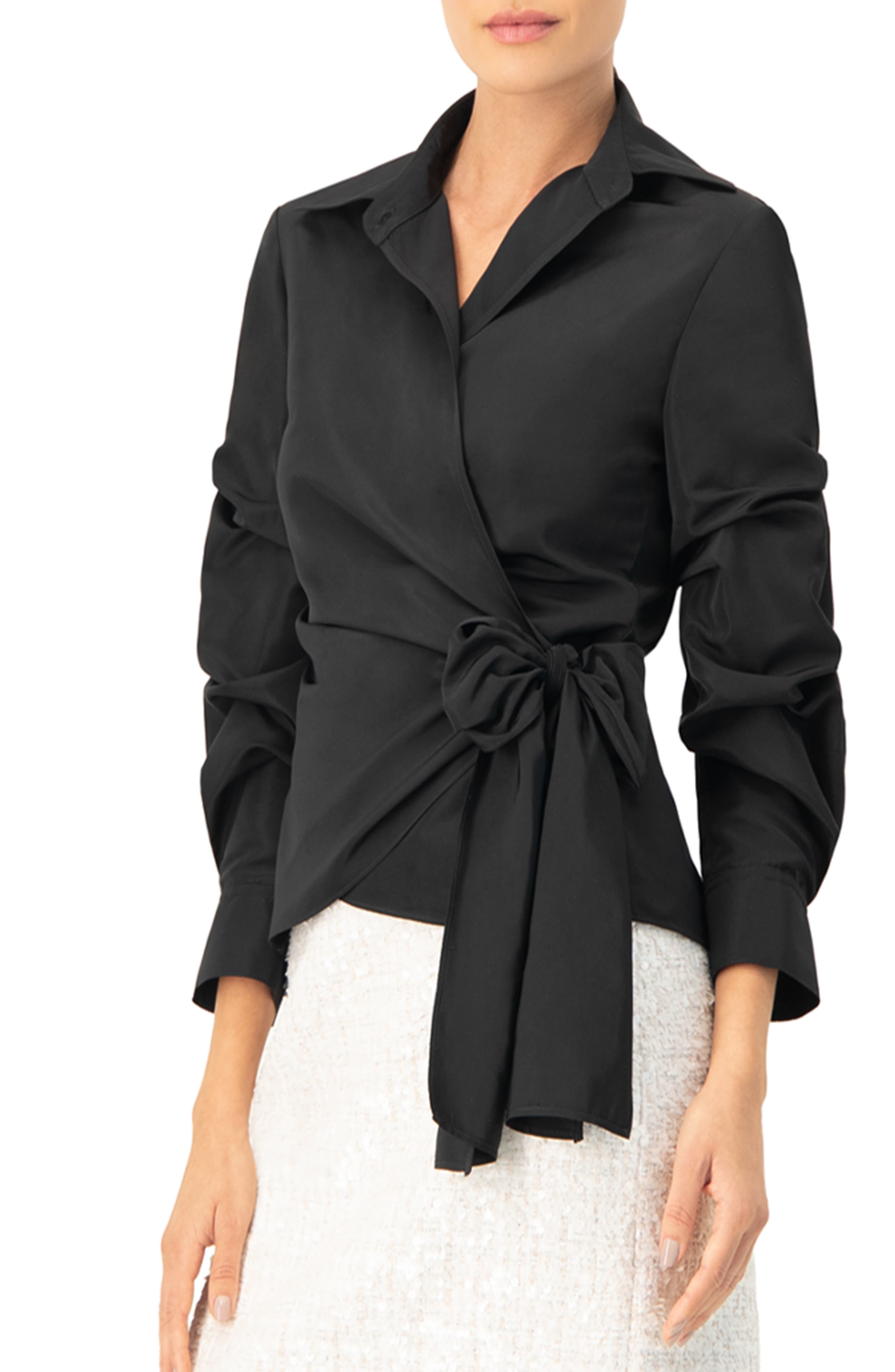 Long Sleeve Wrap Shirt - image 1