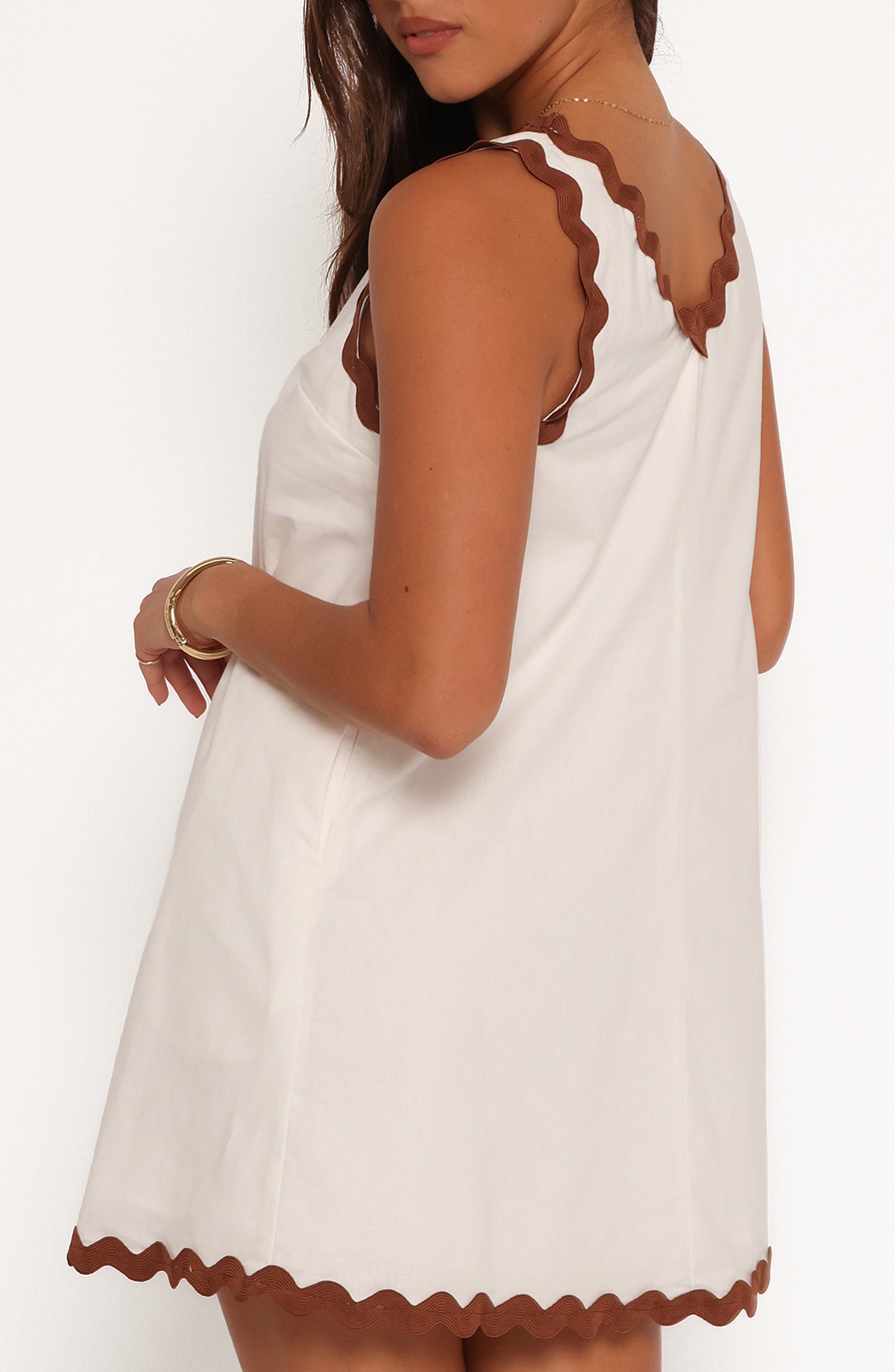 Calliope Rickrack Trim Cotton & Linen Minidress - image 2