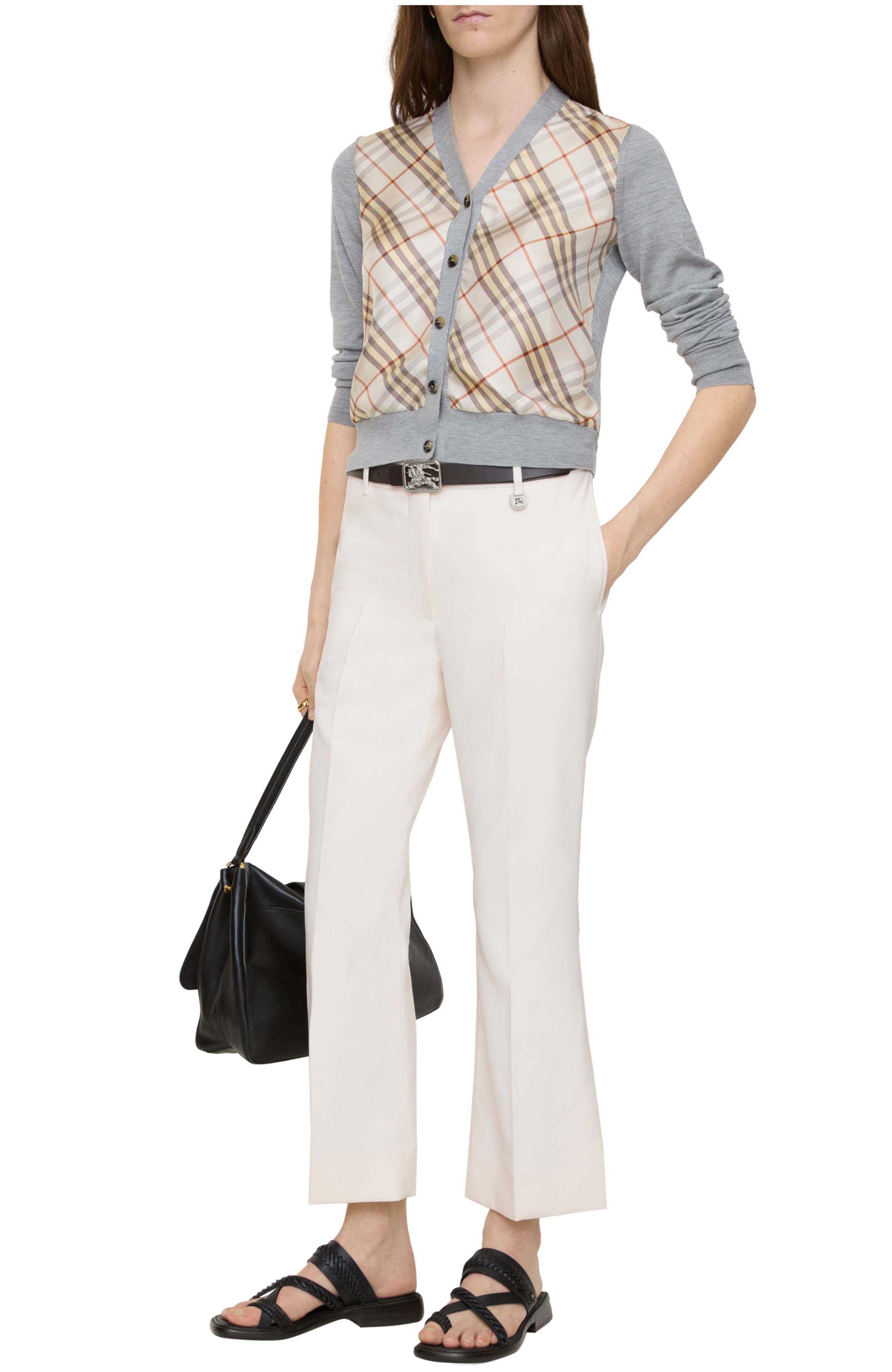 Cropped Wool Flared Trousers - image 1