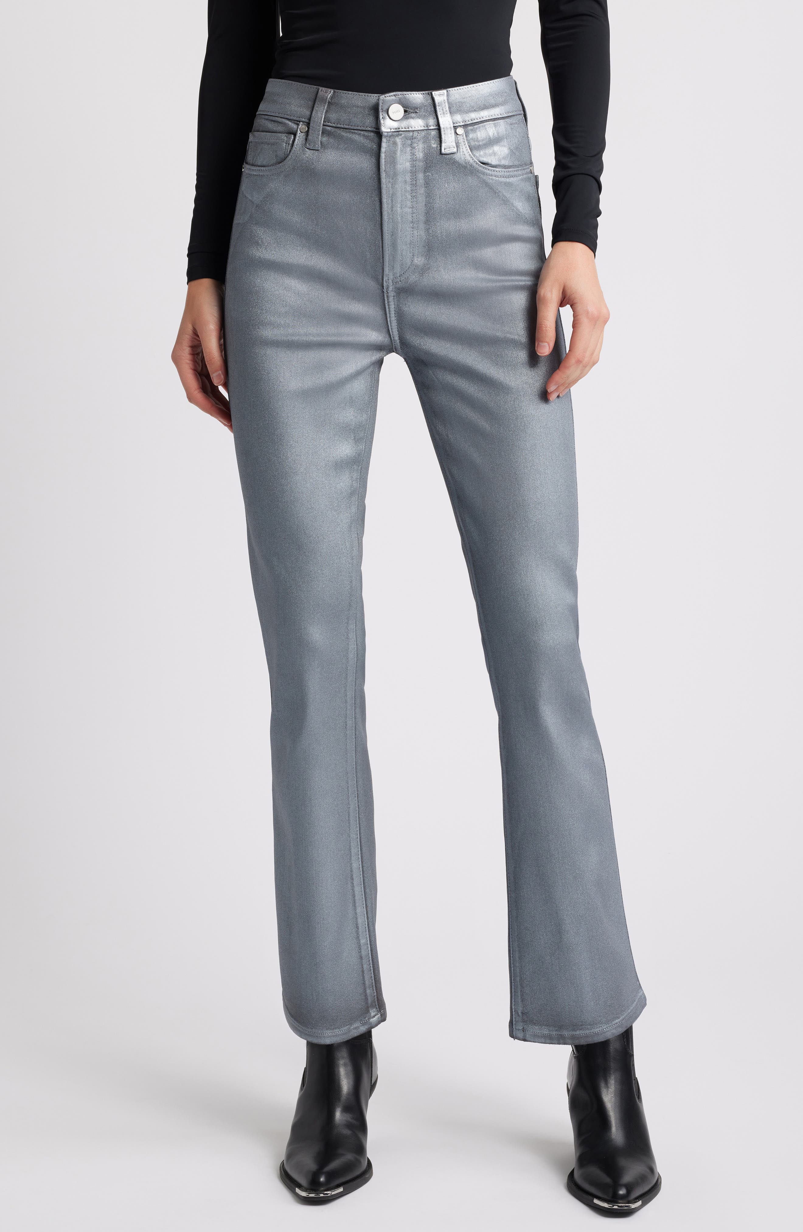 Claudine Coated High Waist Ankle Flare Jeans Jeans - image 1