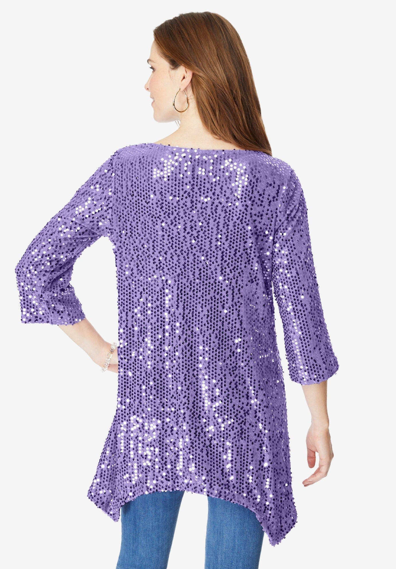 Handkerchief Hem Sequin Tunic - image 4
