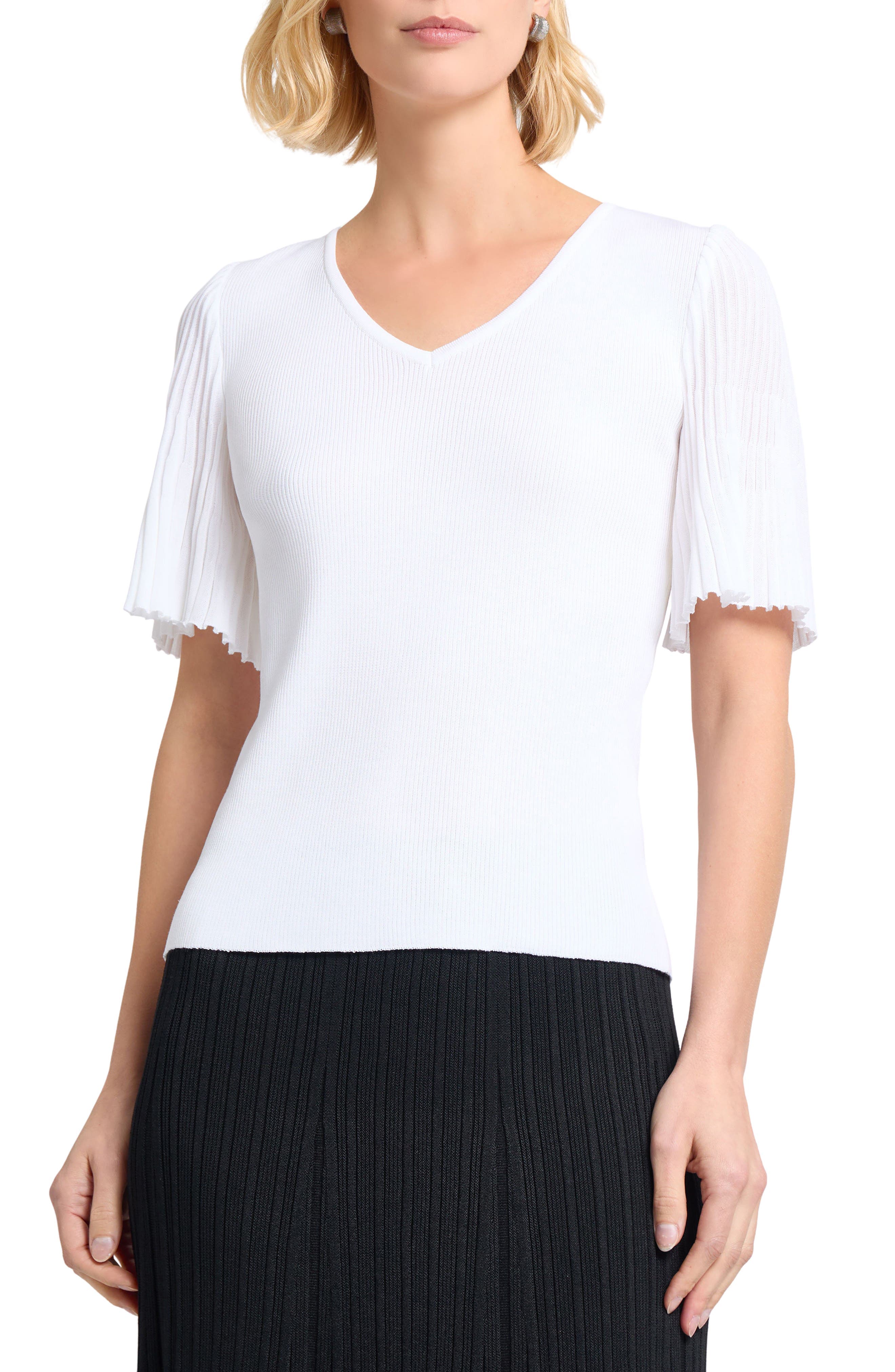Flutter Sleeve Rib Top - image 1