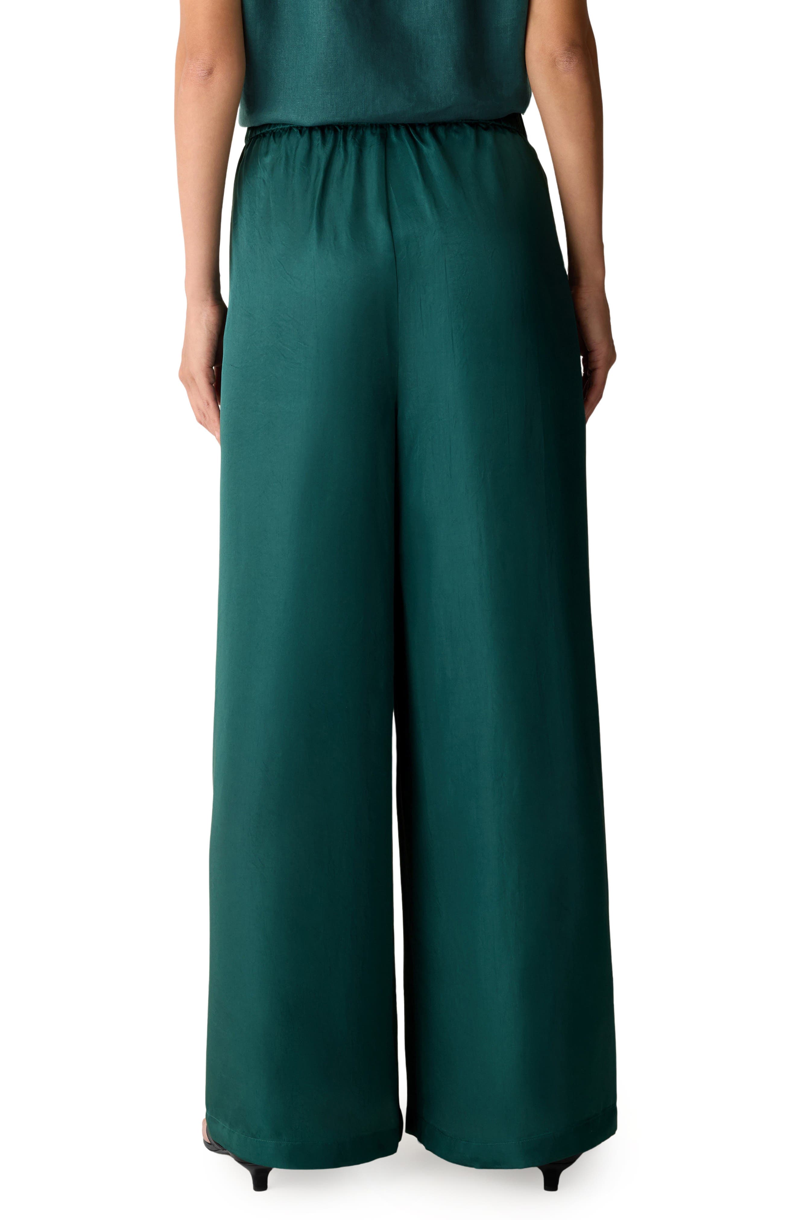 Pull-On Satin Wide Leg Pants - image 2