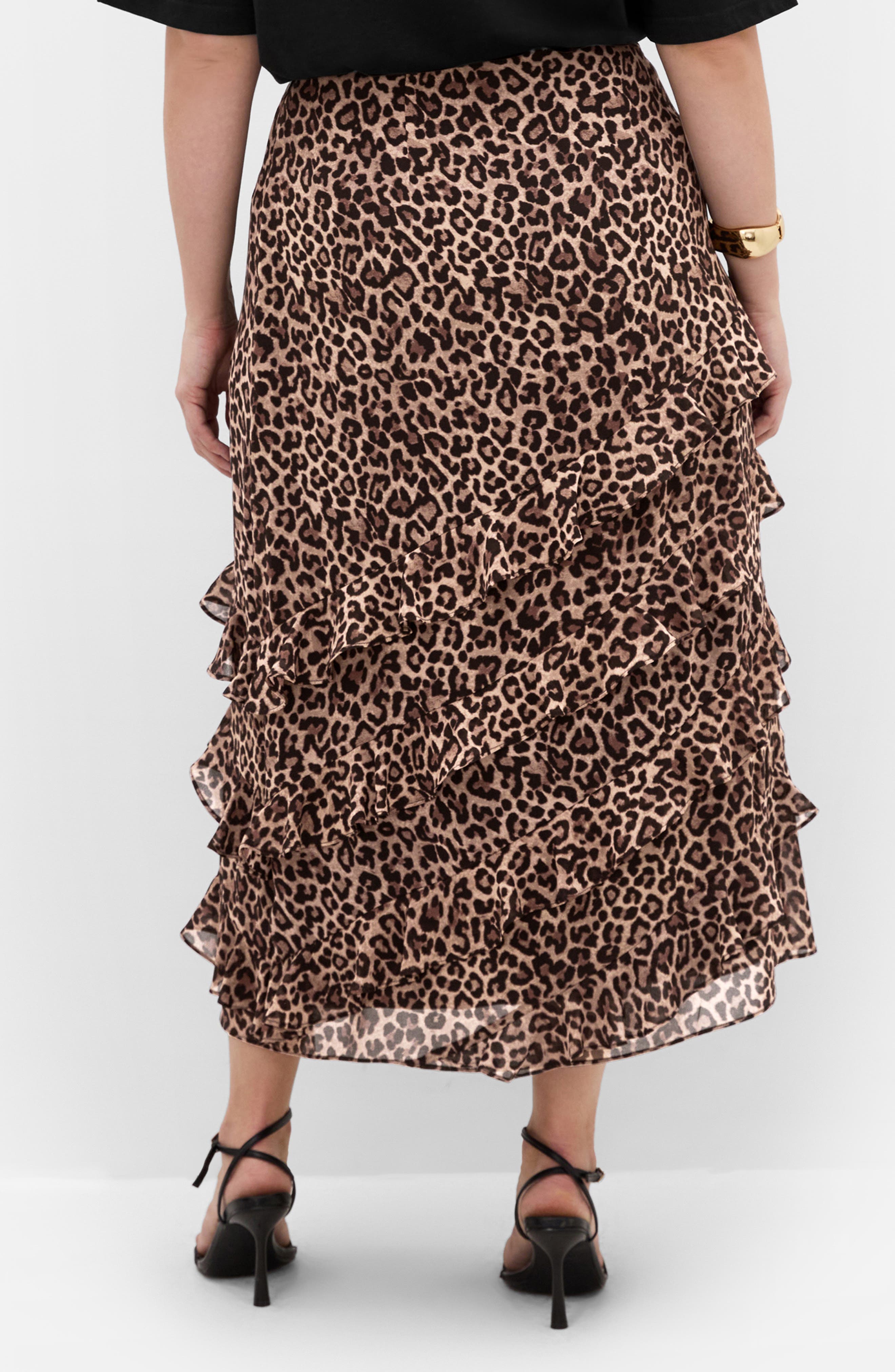 Skai Leopard Ruffle Maxi Skirt - image 2