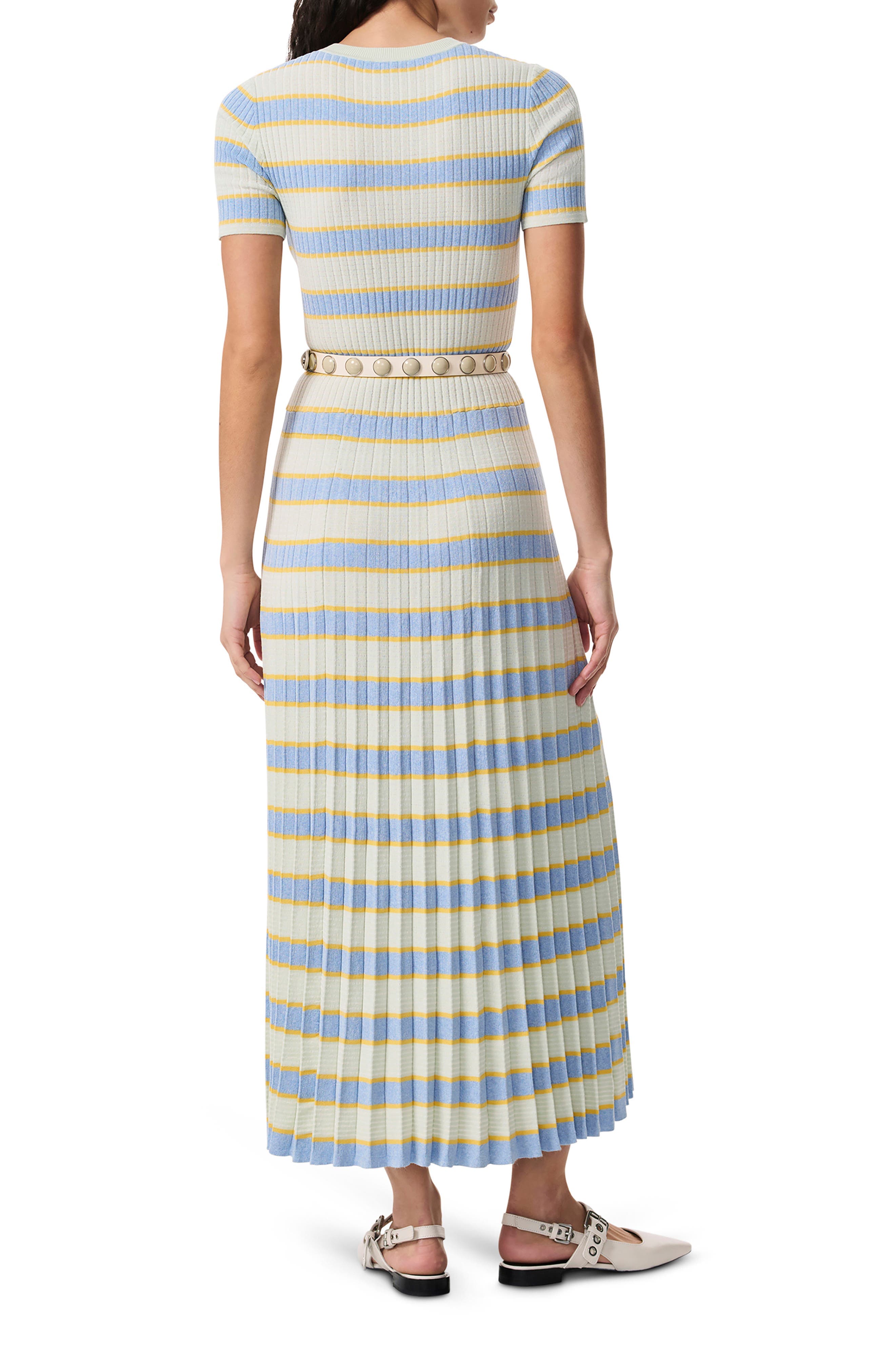 Eloise Stripe Pleated Rib Sweater Dress - image 2
