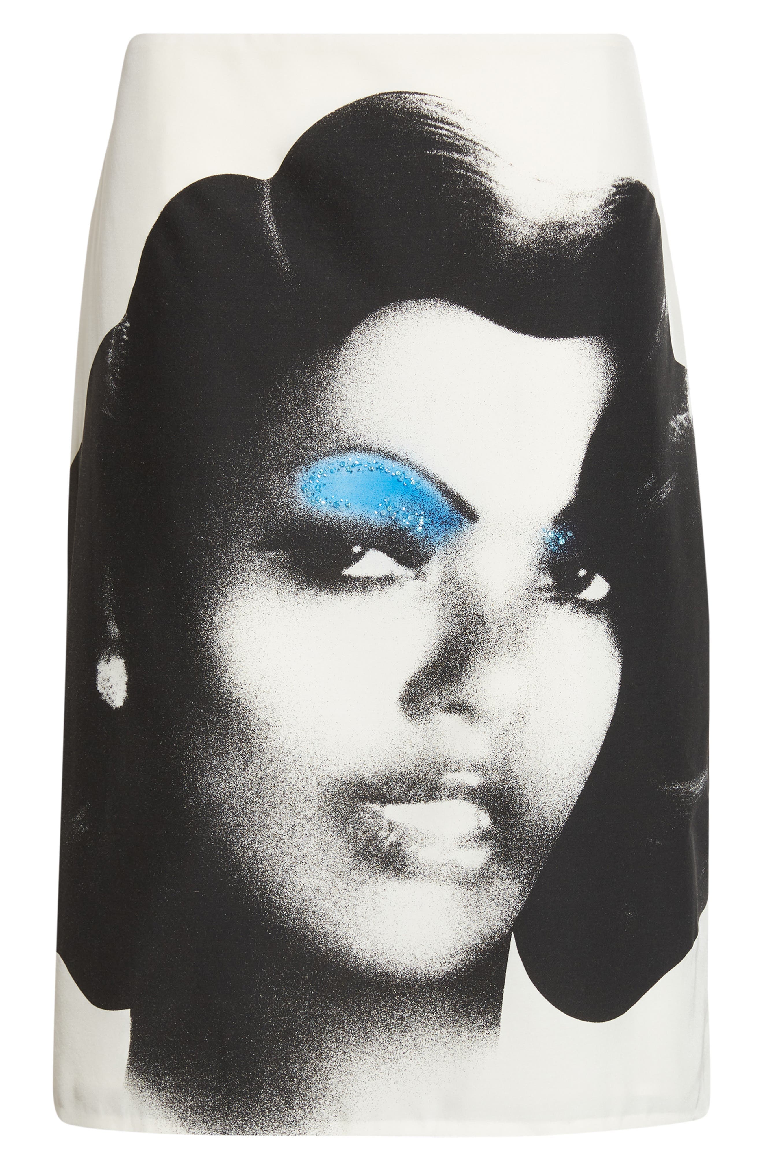 Print Silk Poplin Skirt - image 1