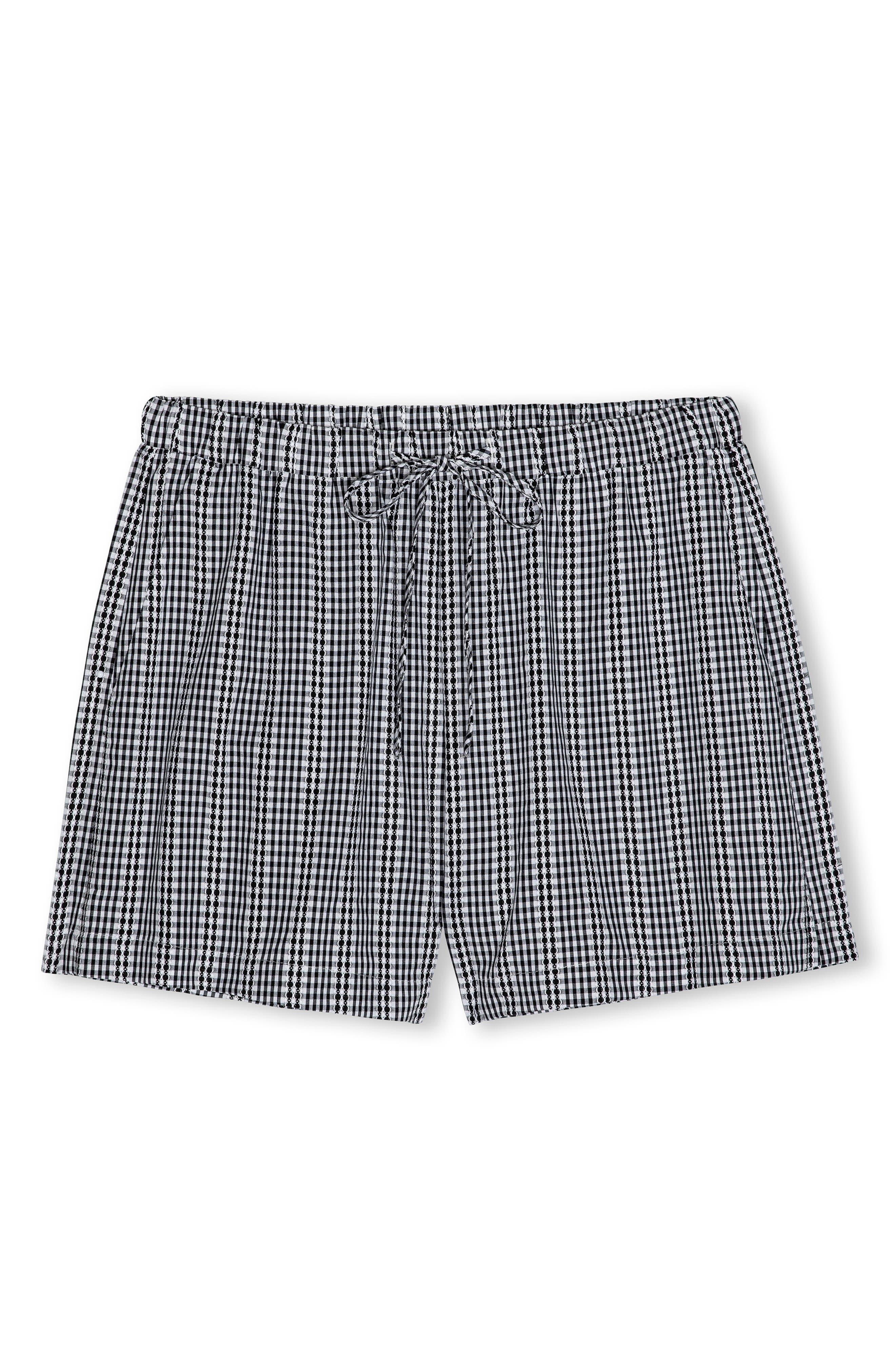 Jenner Gingham Cotton Drawstring Shorts - image 1