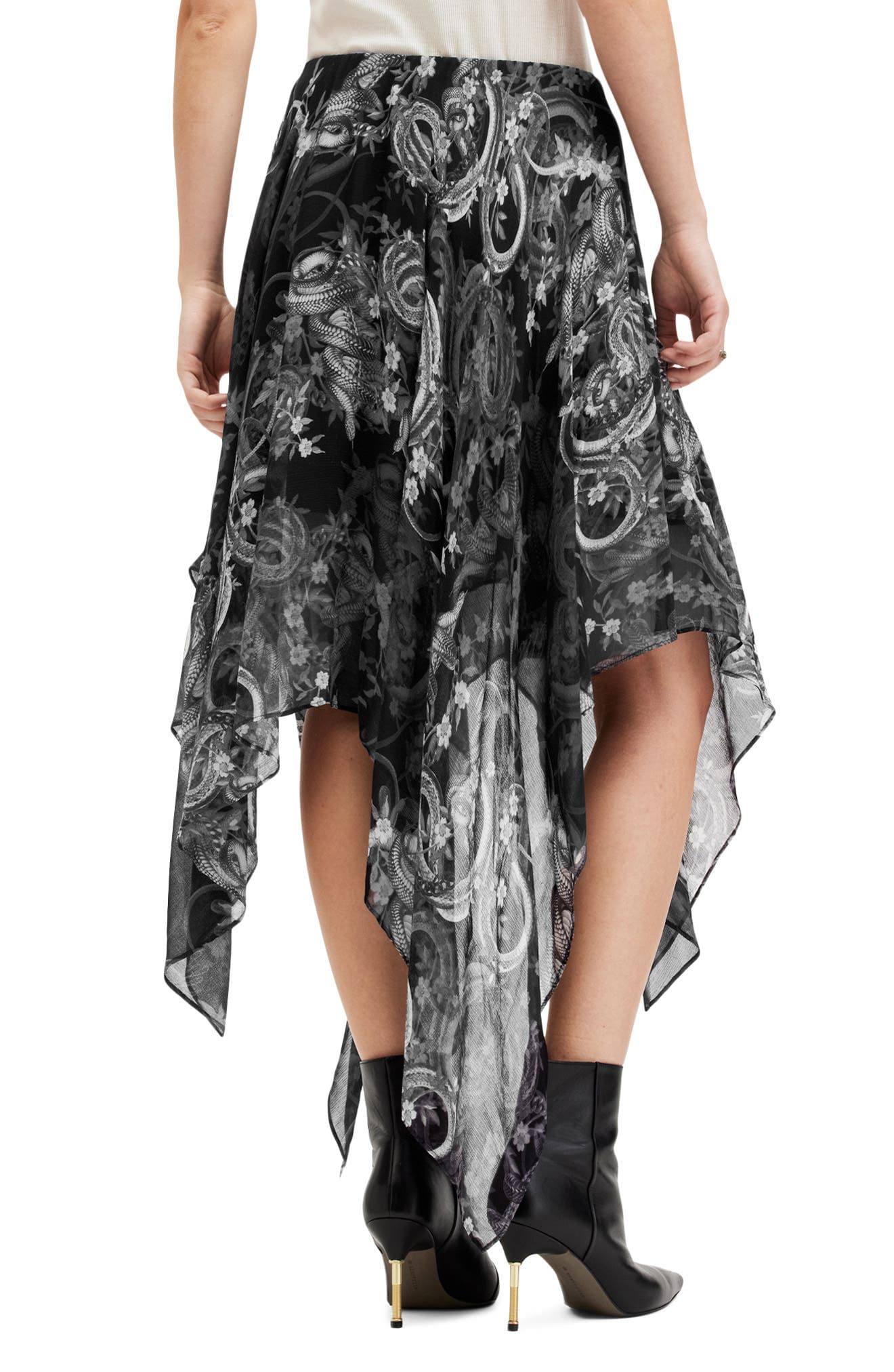 Polly Handkerchief Hem Chiffon Skirt - image 2