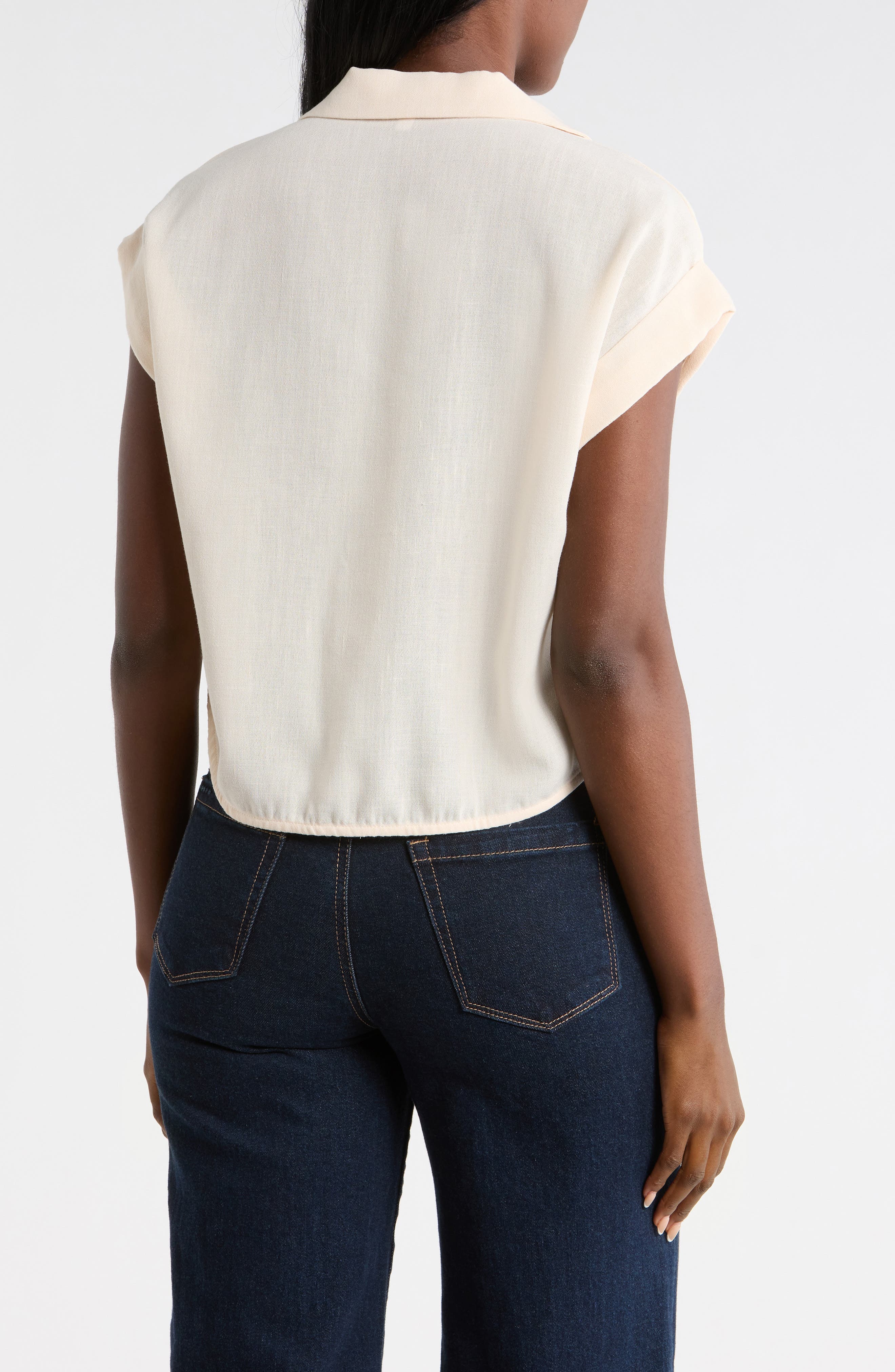 Johnny Collar Short Sleeve Crop Top - image 2