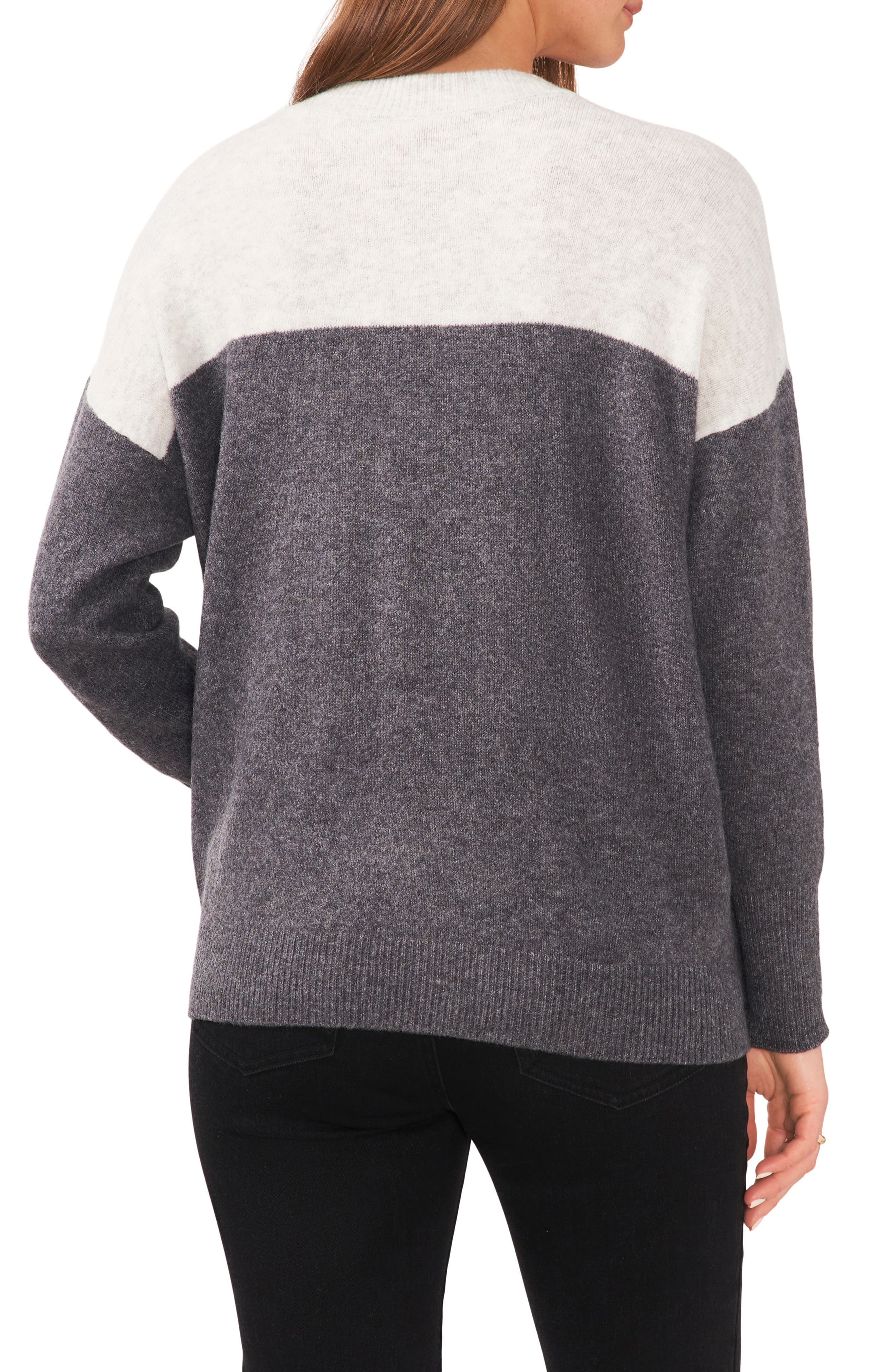 Extended Shoulder Colorblock Sweater - image 2