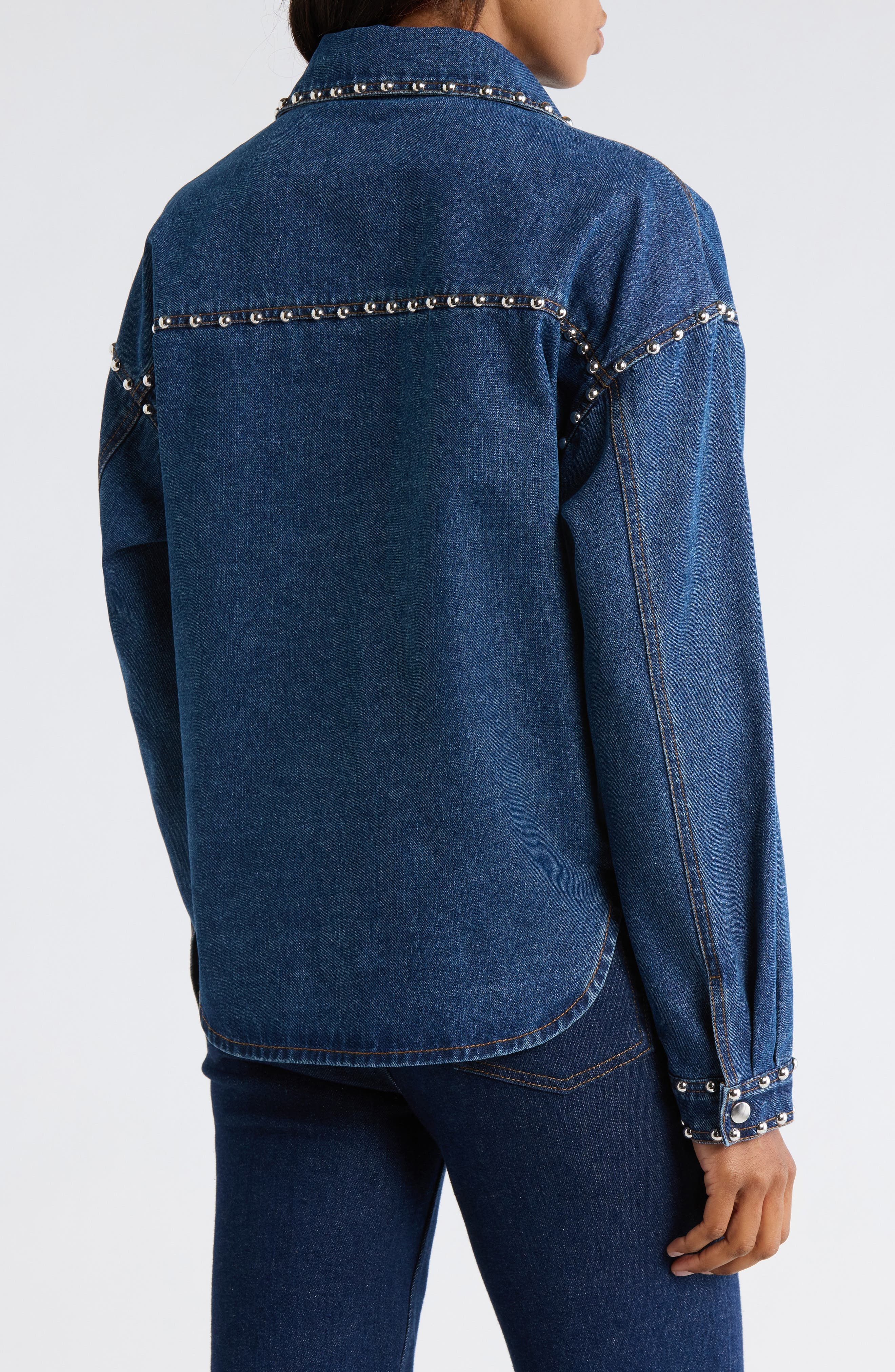 Studded Denim Shacket - image 2